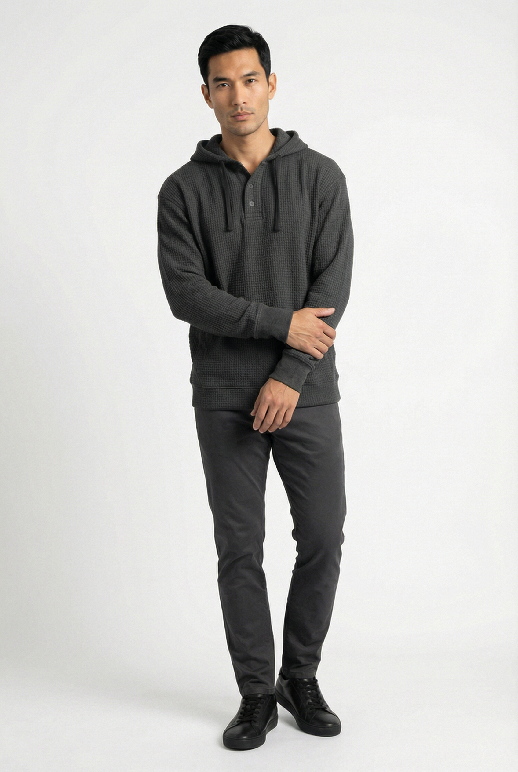 THE HACKNEY MENS BUTTON PULLOVER HOODIE