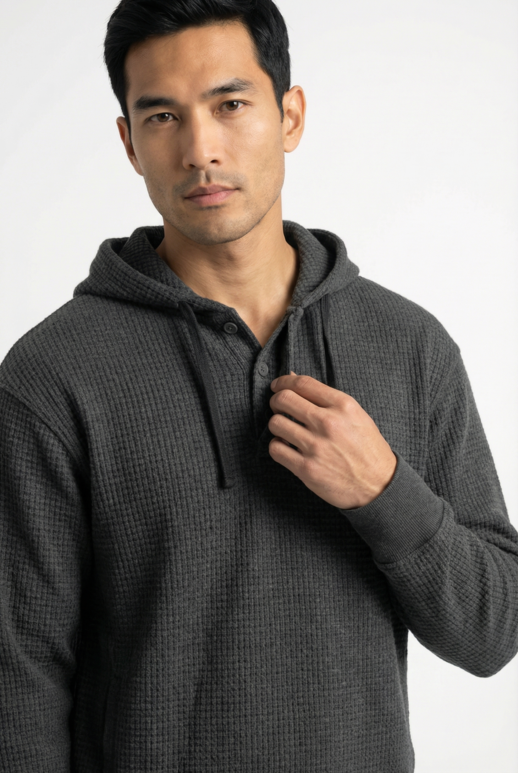 THE HACKNEY MENS BUTTON PULLOVER HOODIE