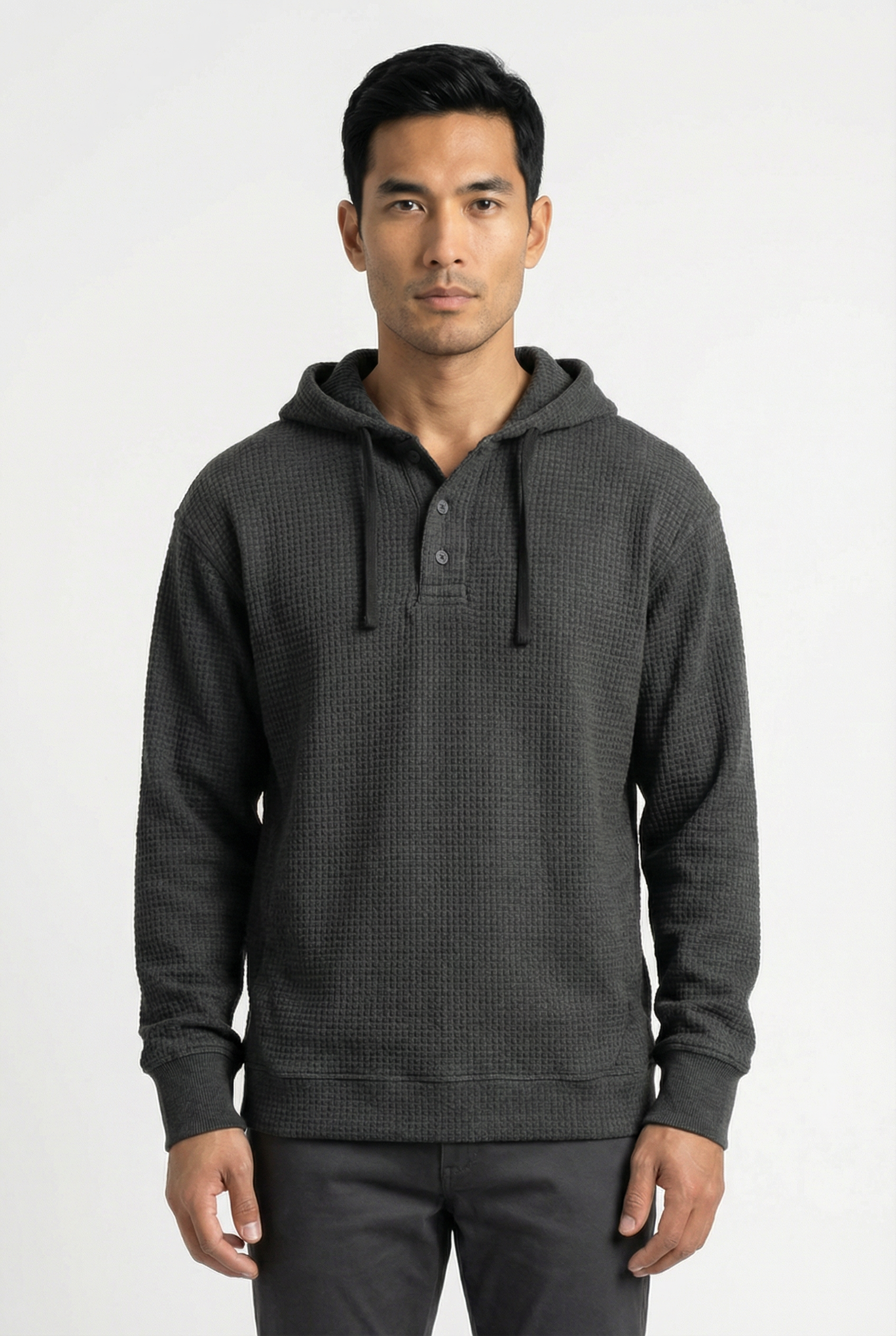 THE HACKNEY MENS BUTTON PULLOVER HOODIE
