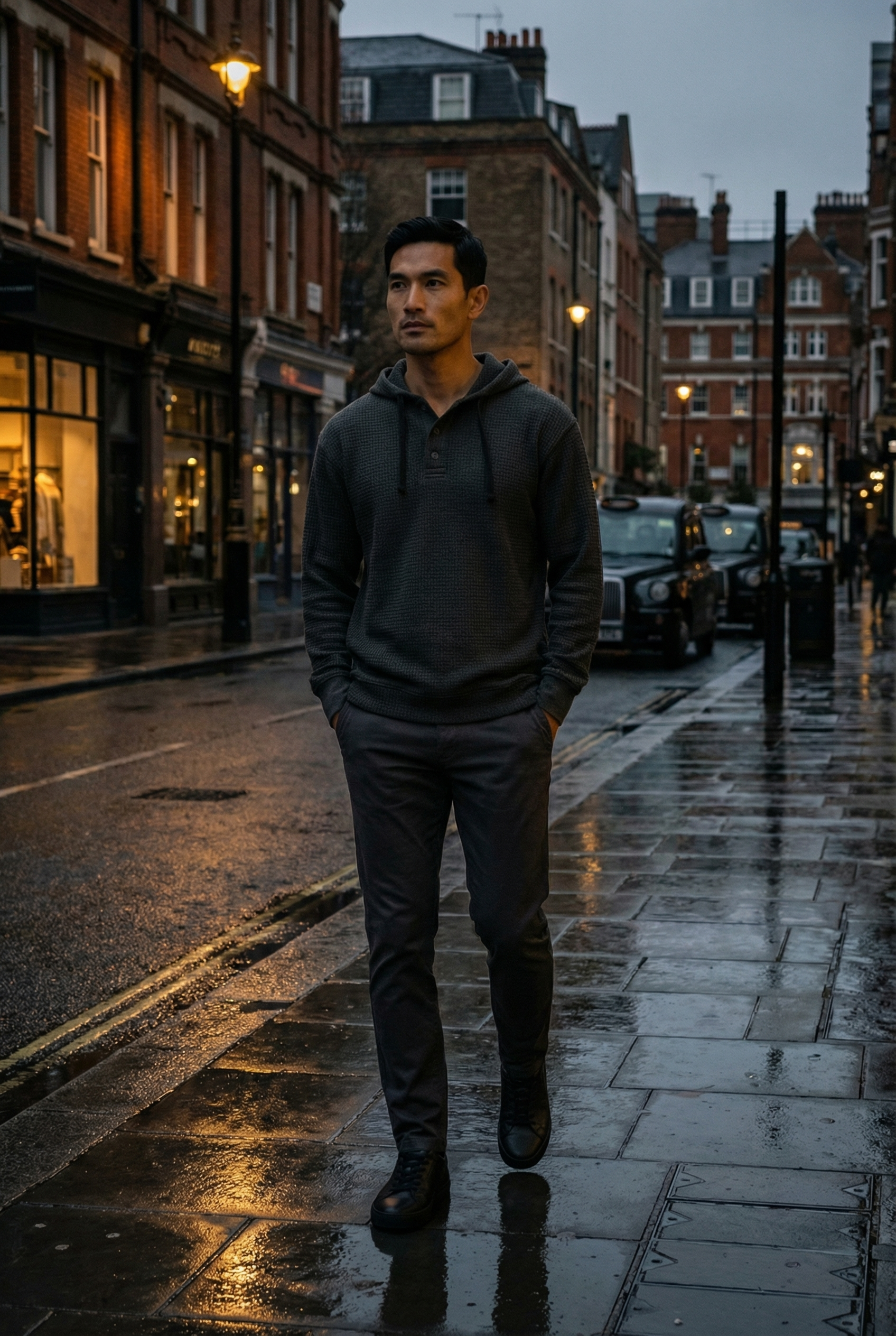 THE HACKNEY MENS BUTTON PULLOVER HOODIE