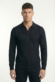 Men's Long Sleeve Knit Polo Shirt | Blackstone London