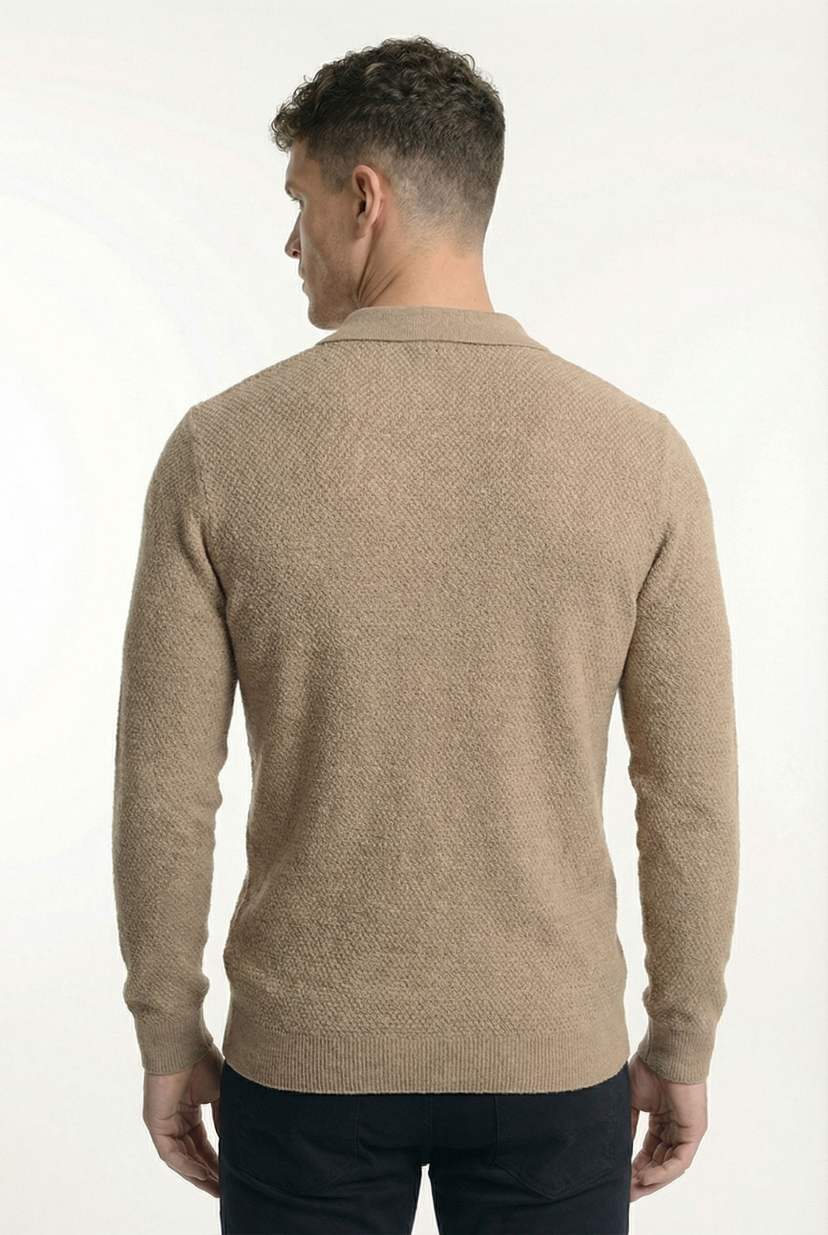 Men's Long Sleeve Knit Polo Shirt | Blackstone London