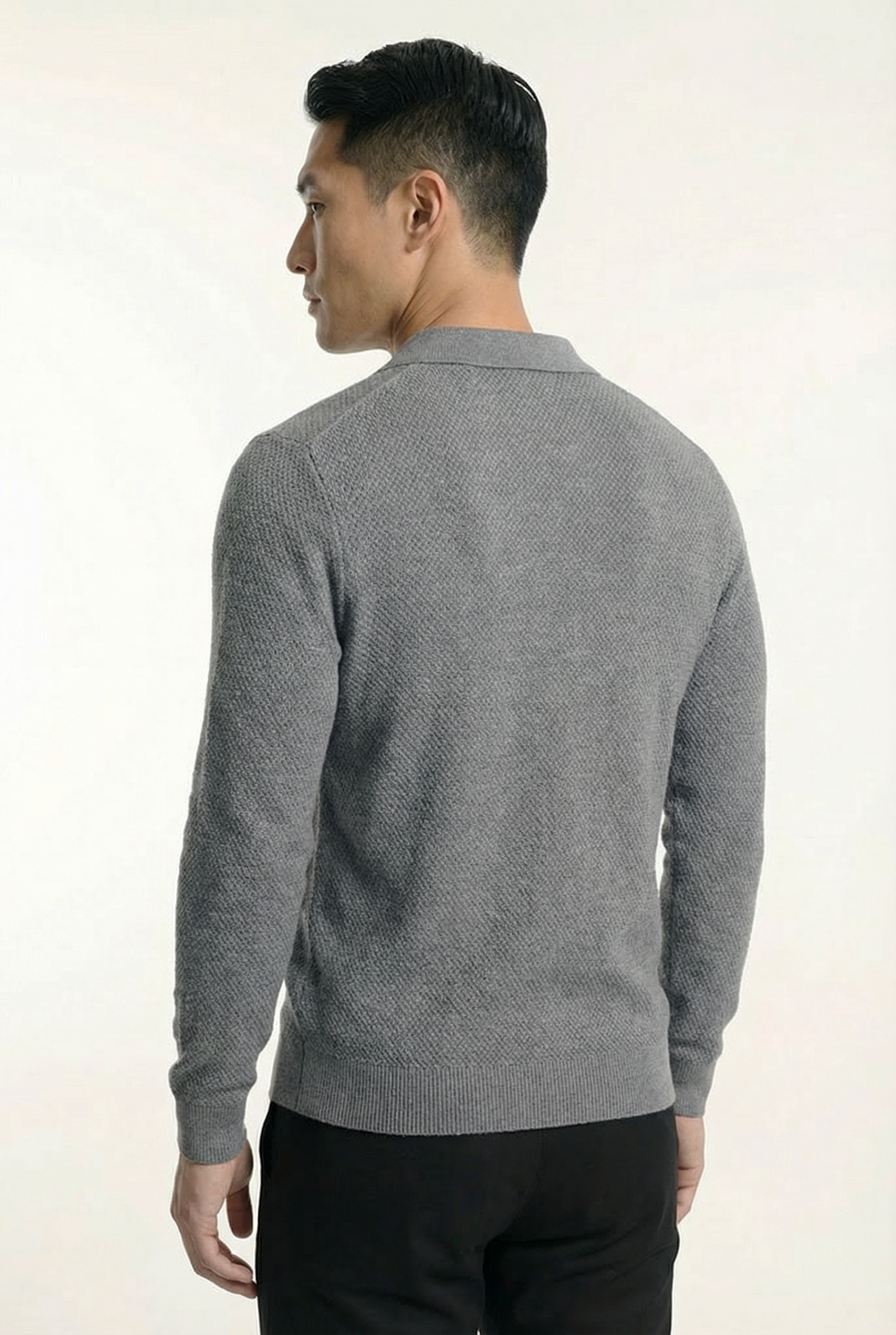 Men's Long Sleeve Knit Polo Shirt | Blackstone London