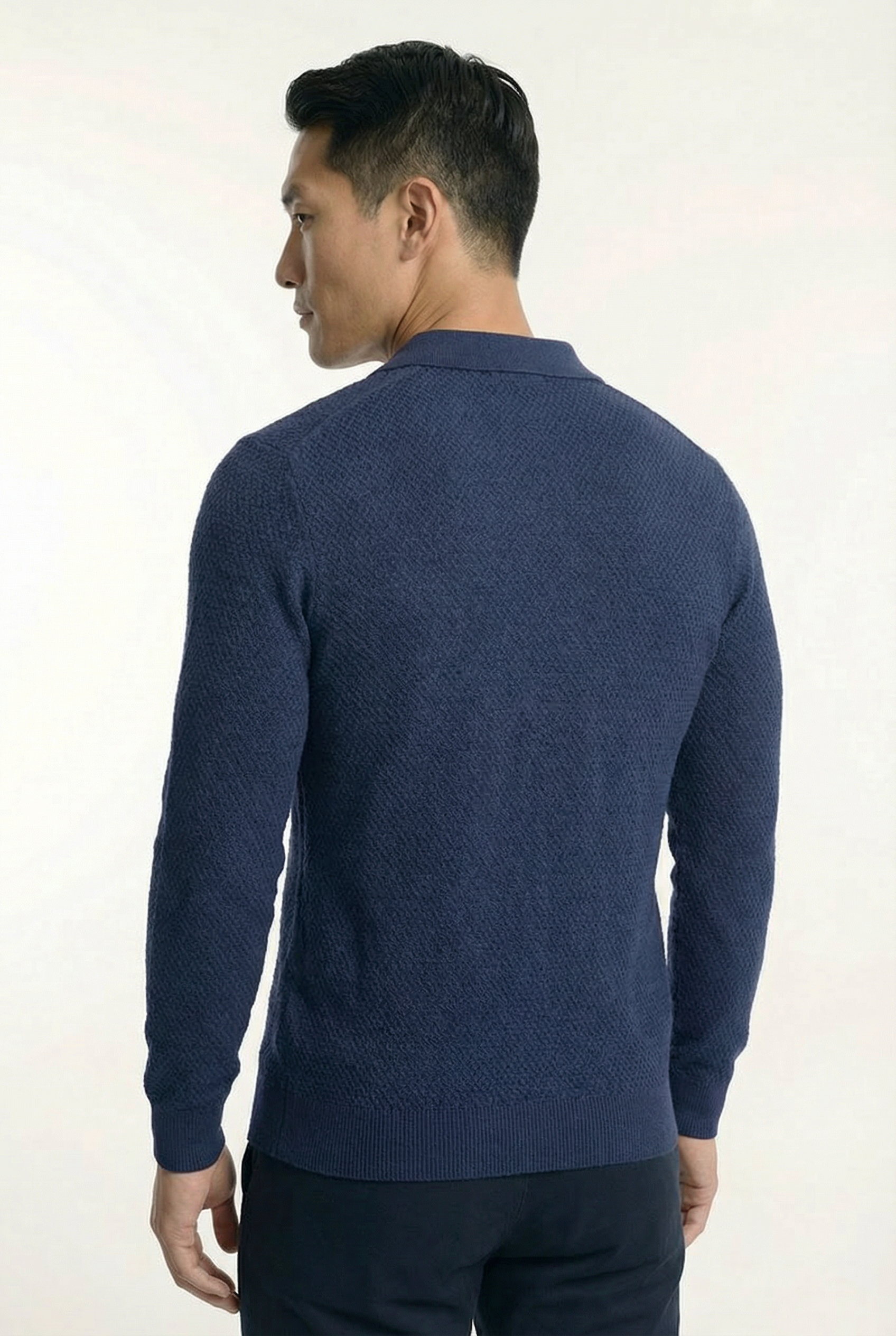 Men's Long Sleeve Knit Polo Shirt | Blackstone London
