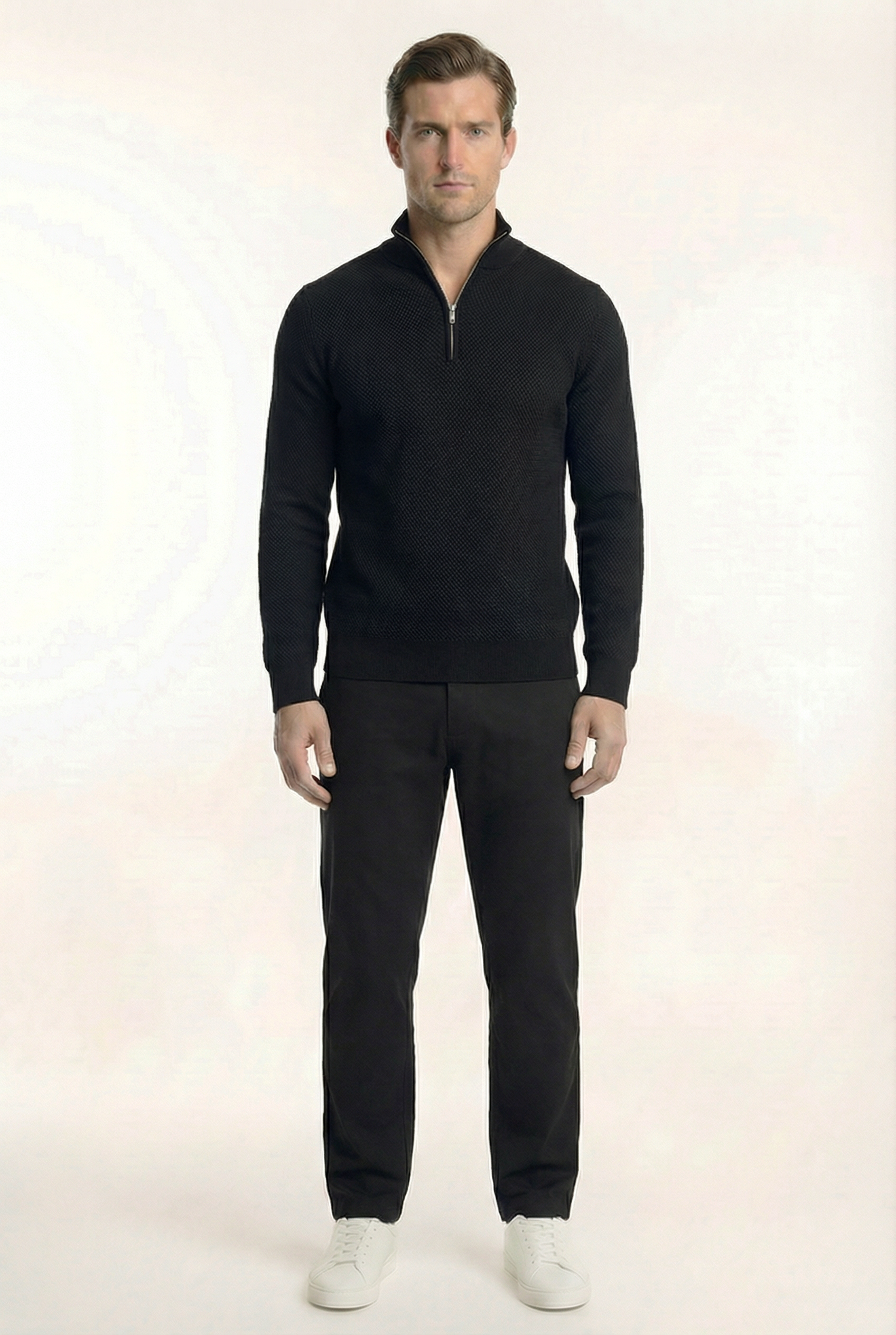 Men's Signature Quarter Zip Pullover Sweater | Blackstone London