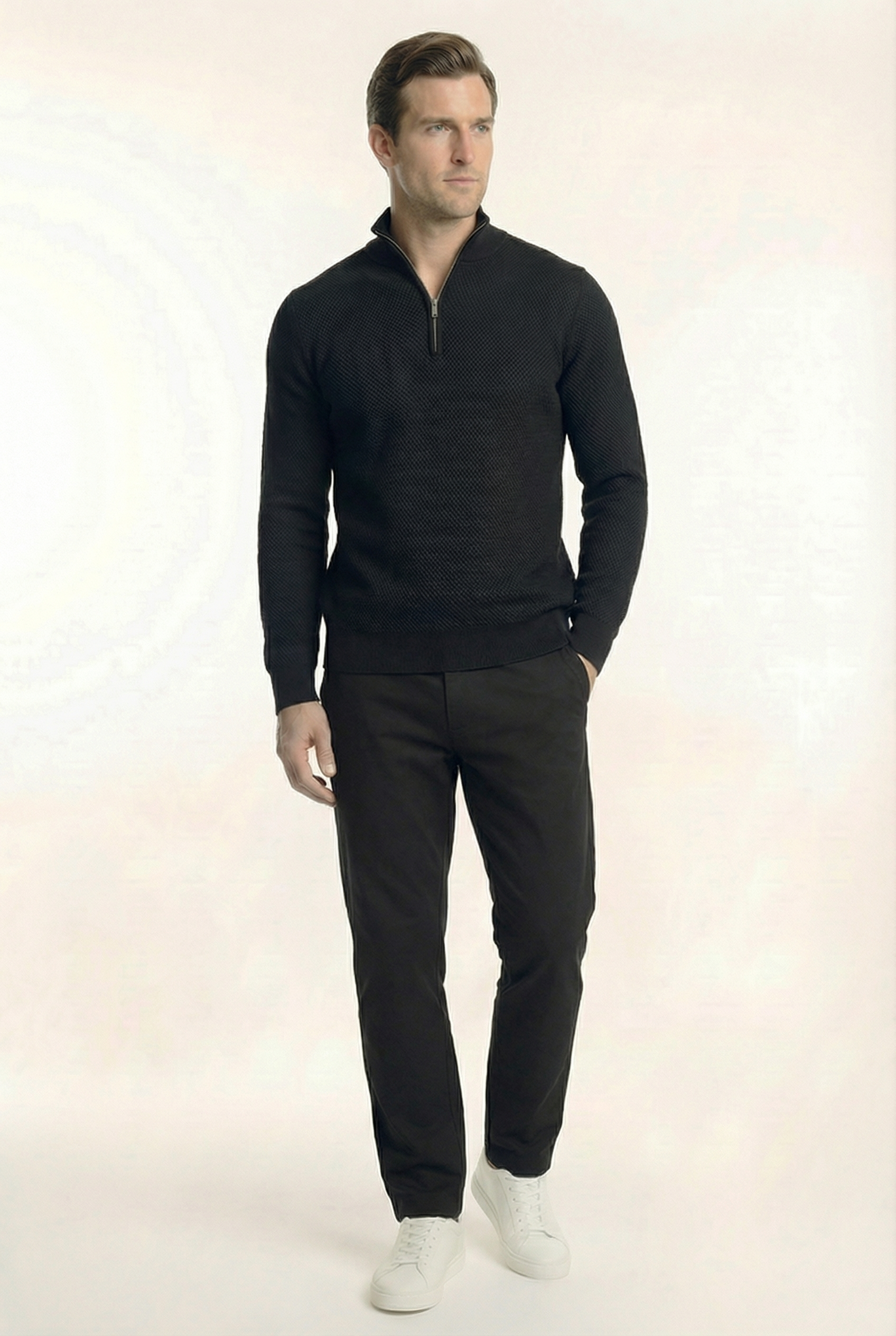 Men's Signature Quarter Zip Pullover Sweater | Blackstone London
