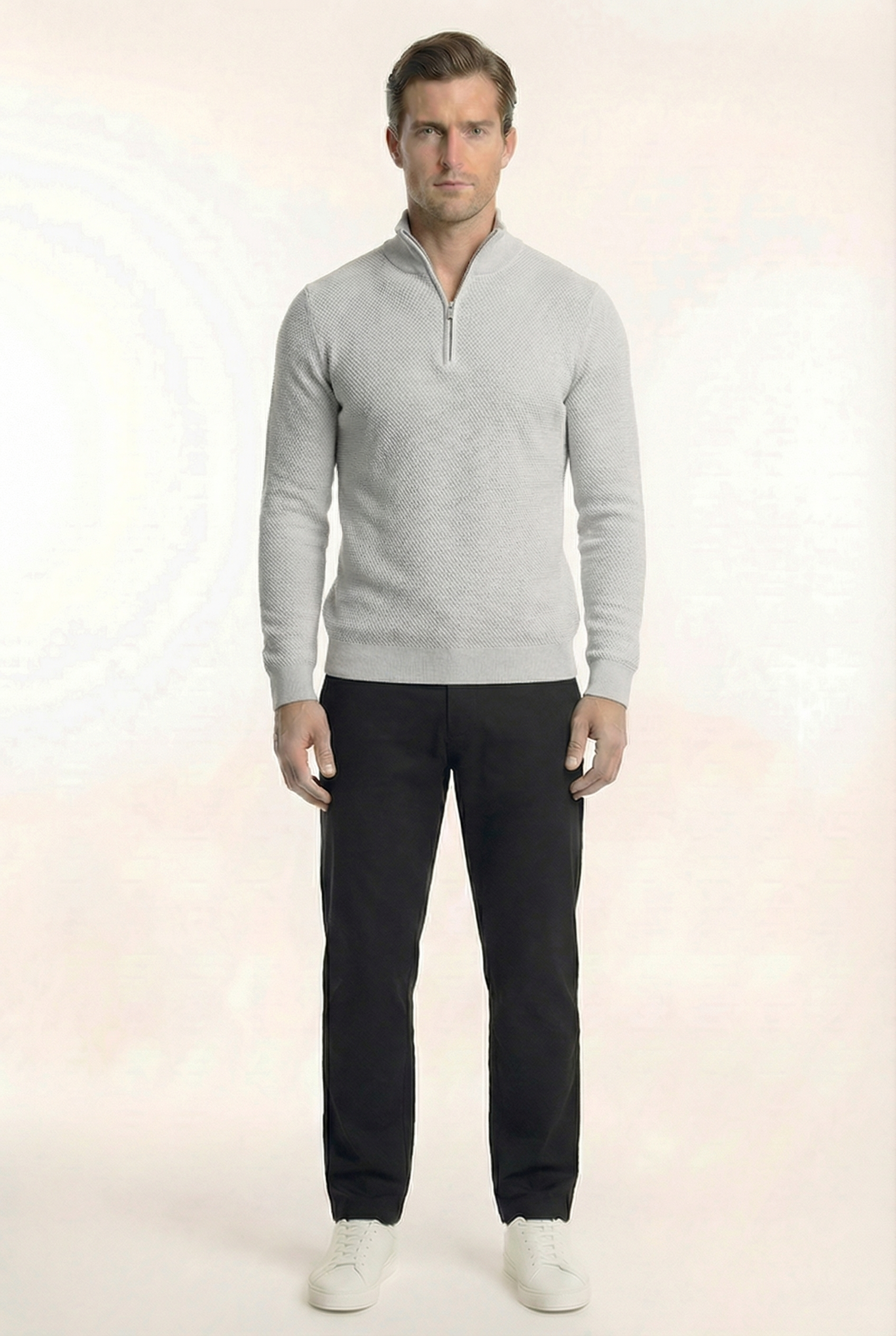 Men's Signature Quarter Zip Pullover Sweater | Blackstone London