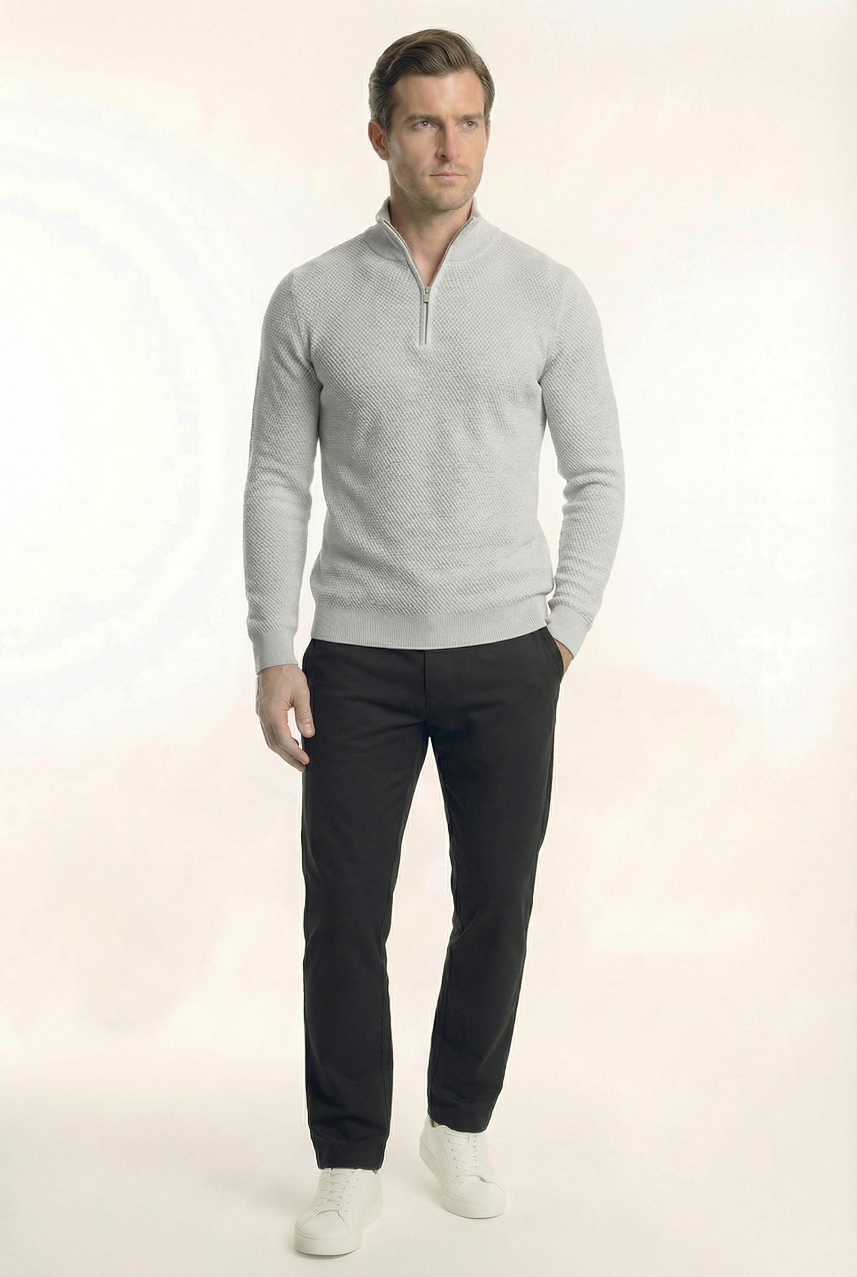 Men's Signature Quarter Zip Pullover Sweater | Blackstone London