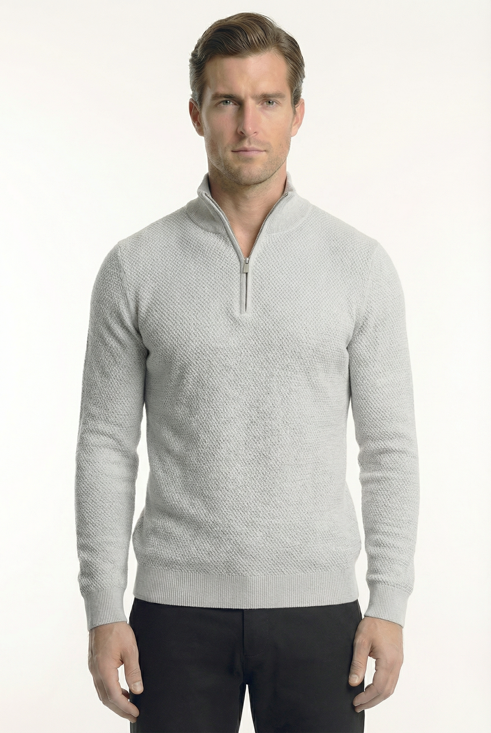 Men's Signature Quarter Zip Pullover Sweater | Blackstone London