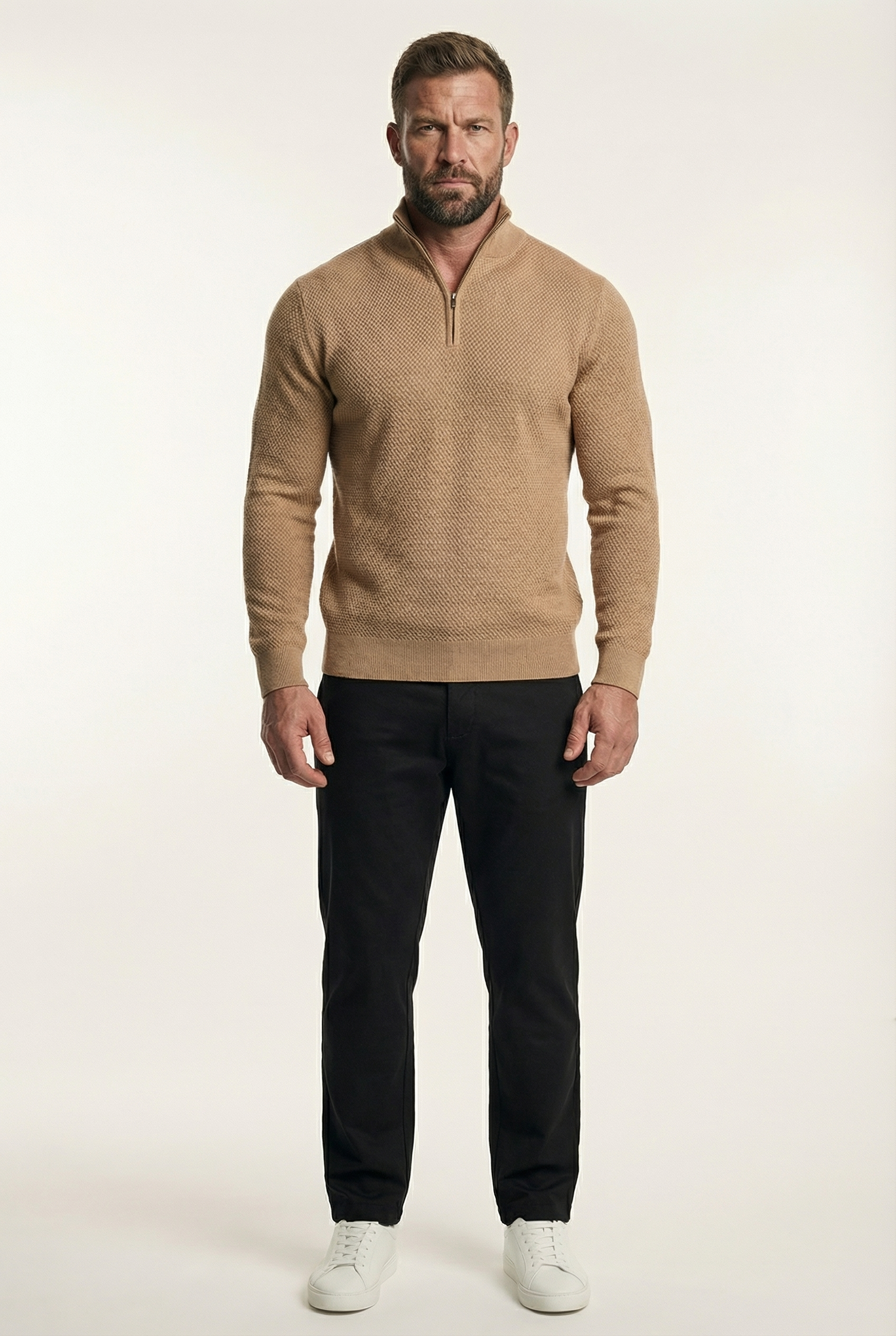 Men's Signature Quarter Zip Pullover Sweater | Blackstone London