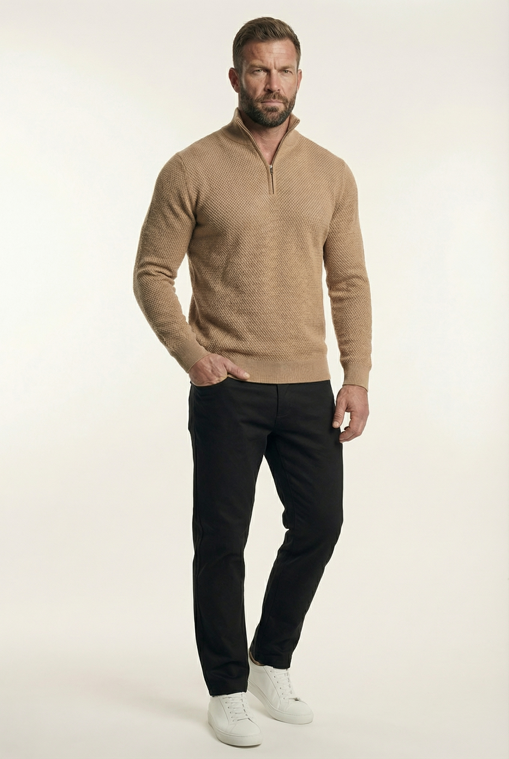 Men's Signature Quarter Zip Pullover Sweater | Blackstone London