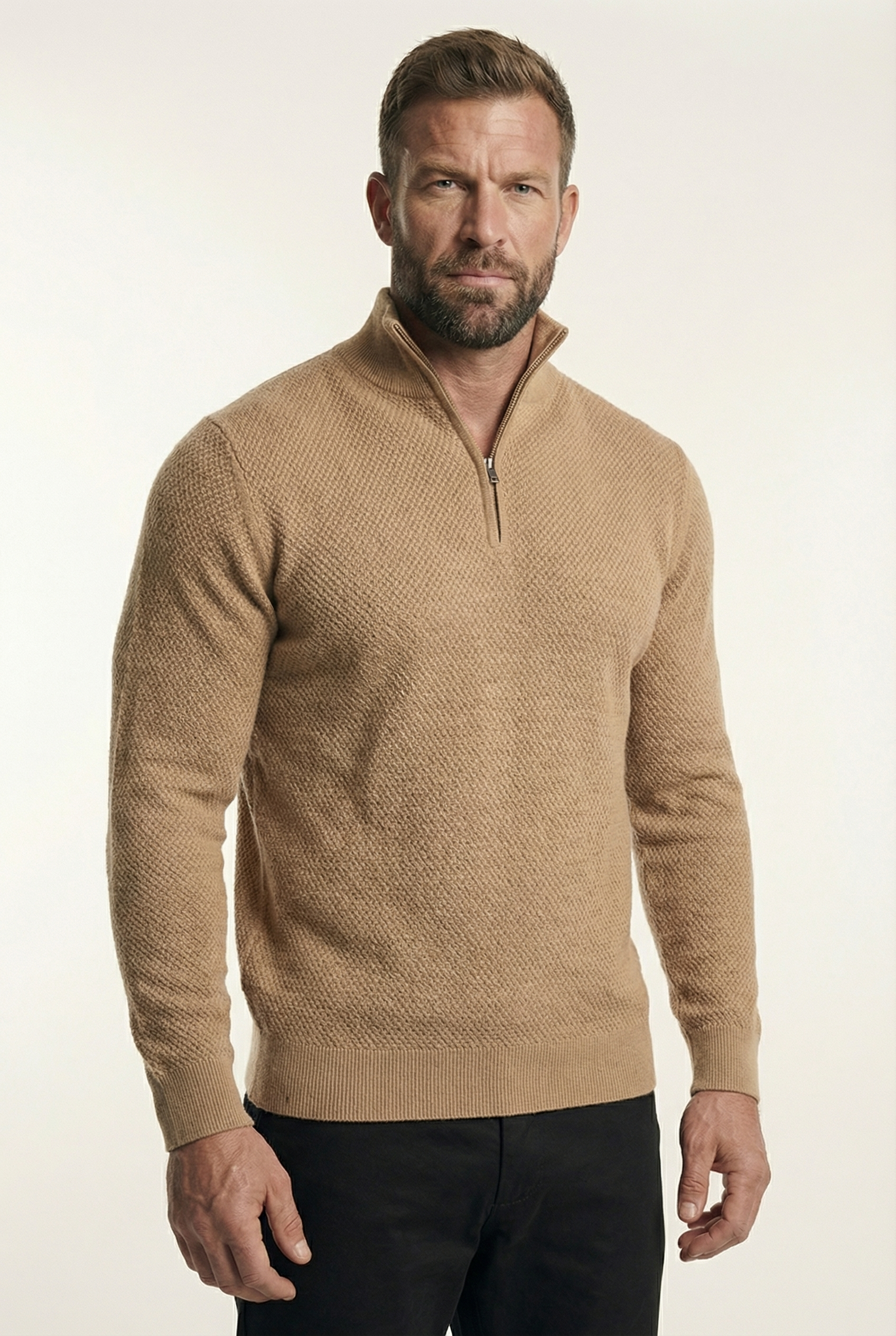 Men's Signature Quarter Zip Pullover Sweater | Blackstone London