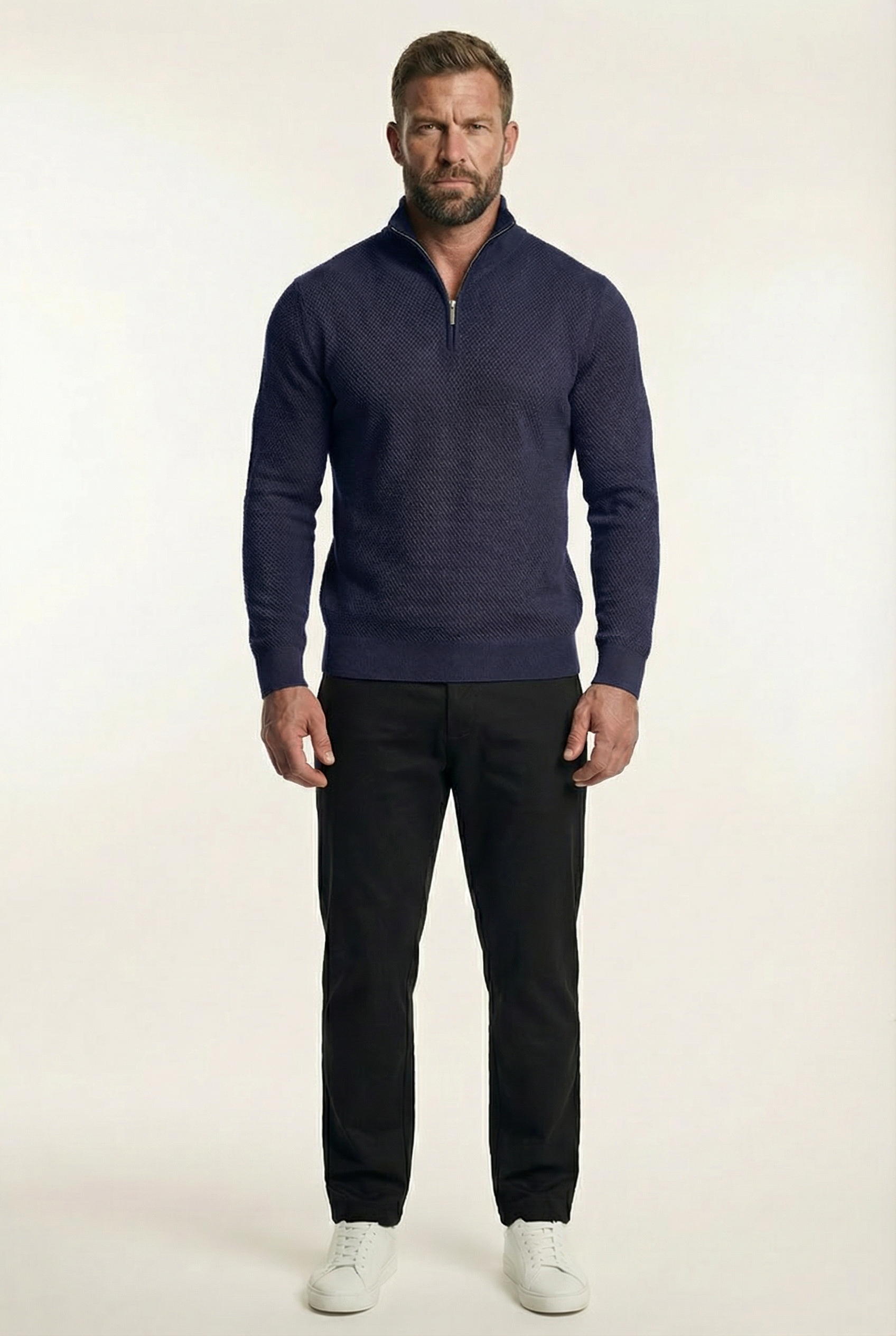 Men's Signature Quarter Zip Pullover Sweater | Blackstone London