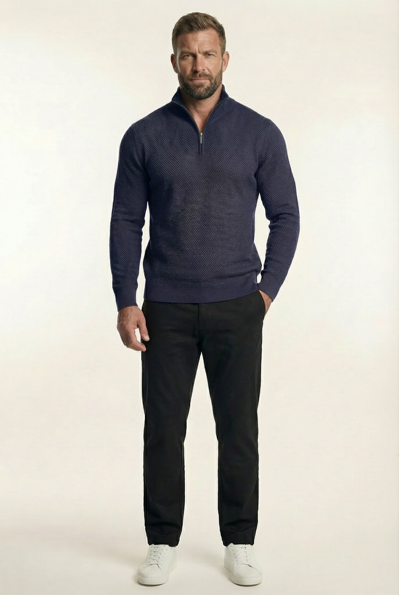 Men's Signature Quarter Zip Pullover Sweater | Blackstone London