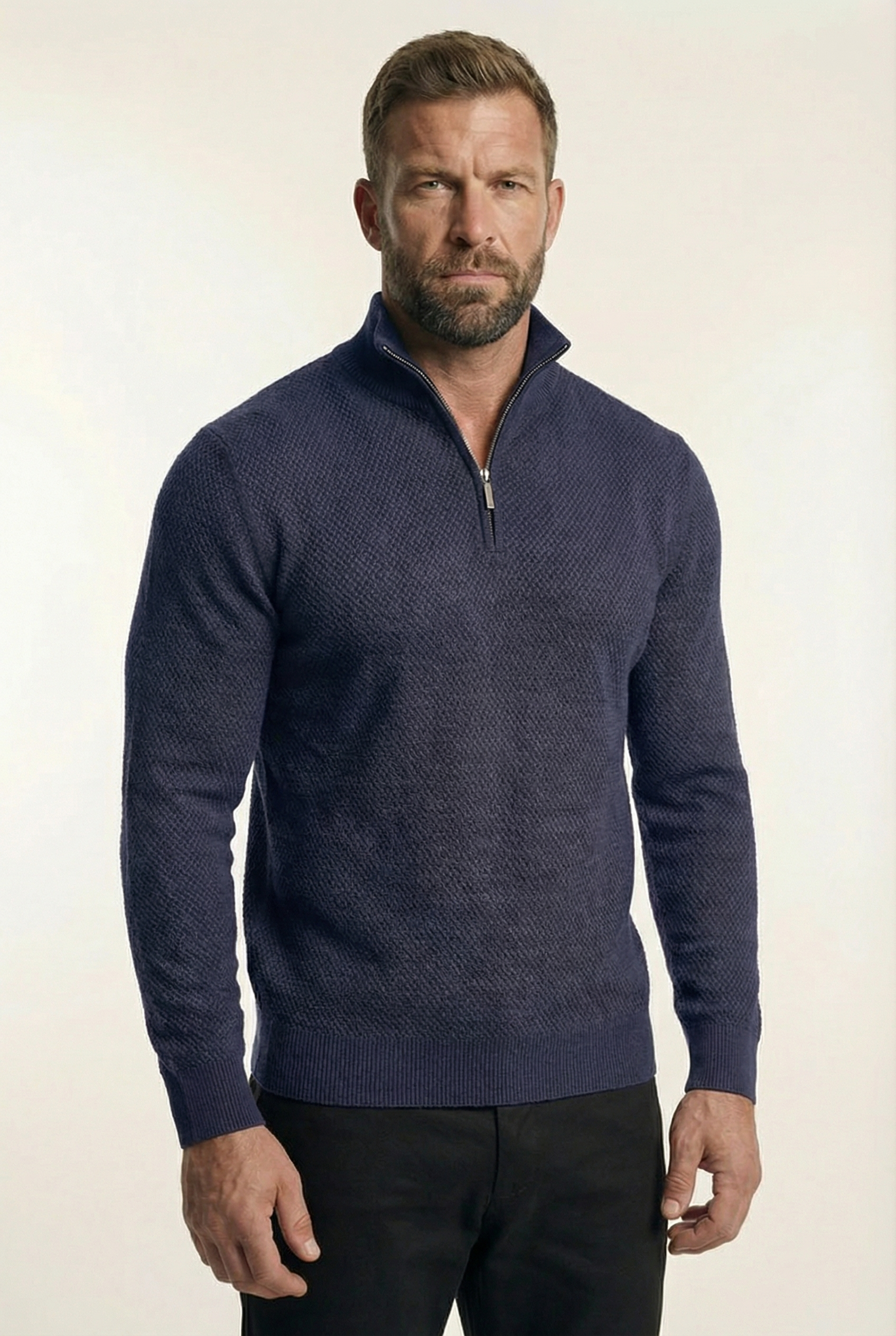 Men's Signature Quarter Zip Pullover Sweater | Blackstone London