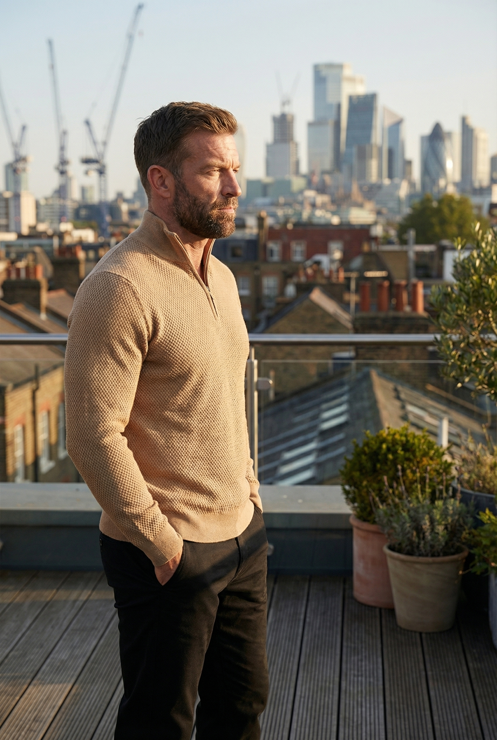 Men's Signature Quarter Zip Pullover Sweater | Blackstone London