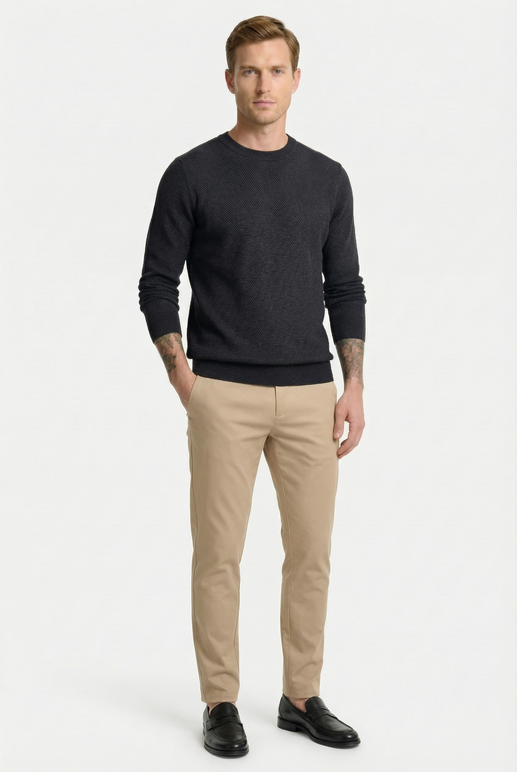 Men's Signature Crewneck Knit Sweater | Blackstone London