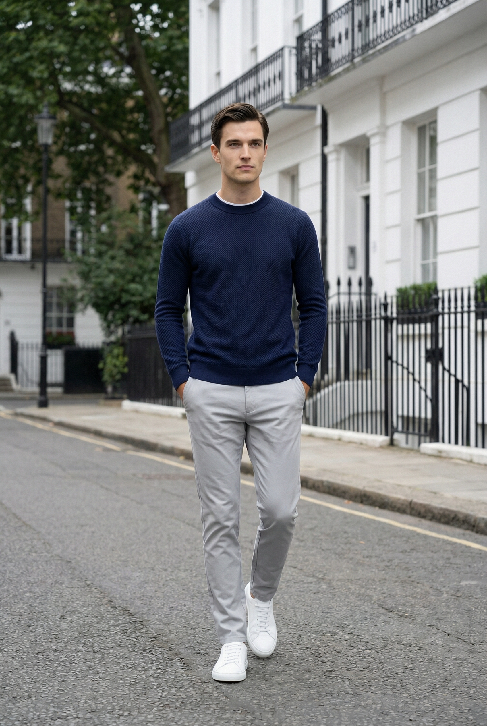 Men's Signature Crewneck Knit Sweater | Blackstone London