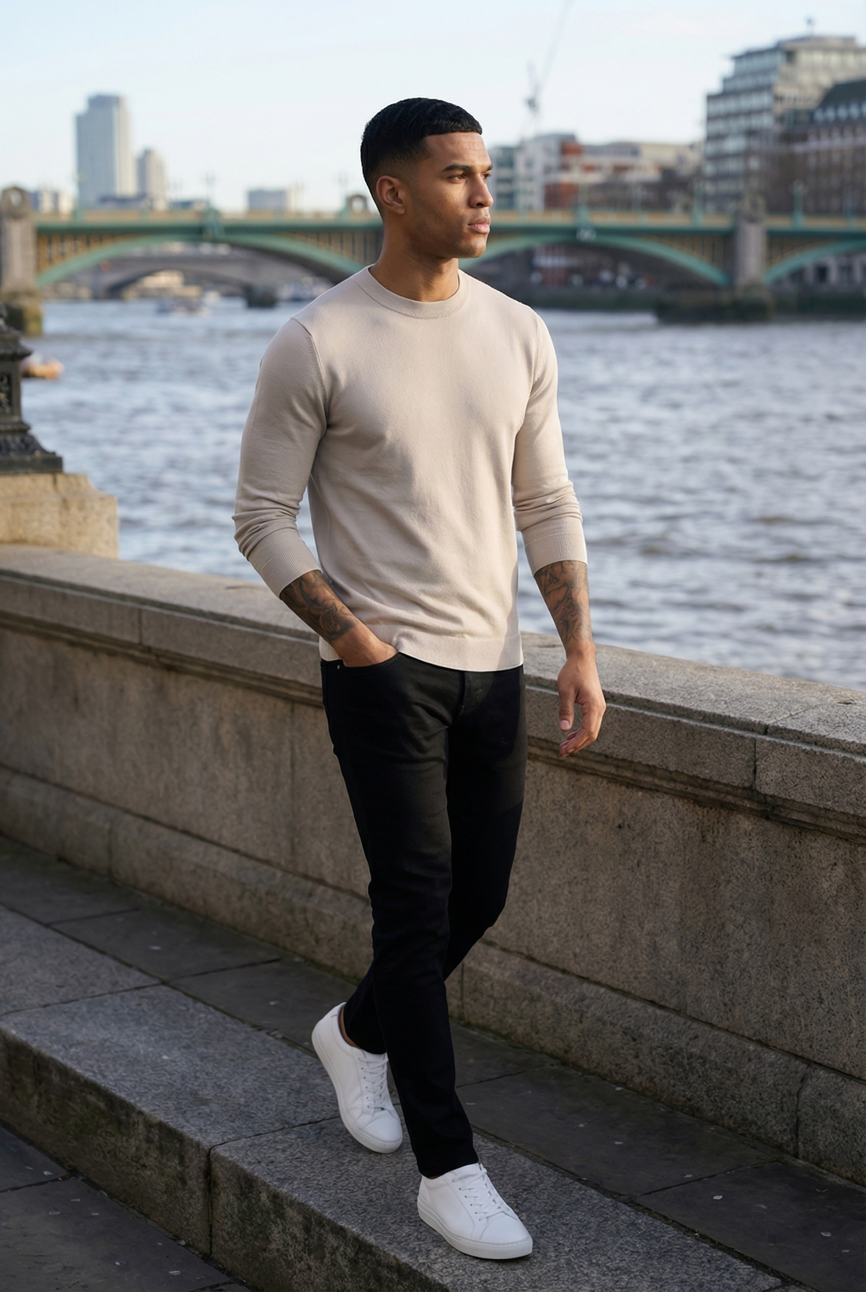 Men's Classic Crewneck Knit Sweater | Blackstone London