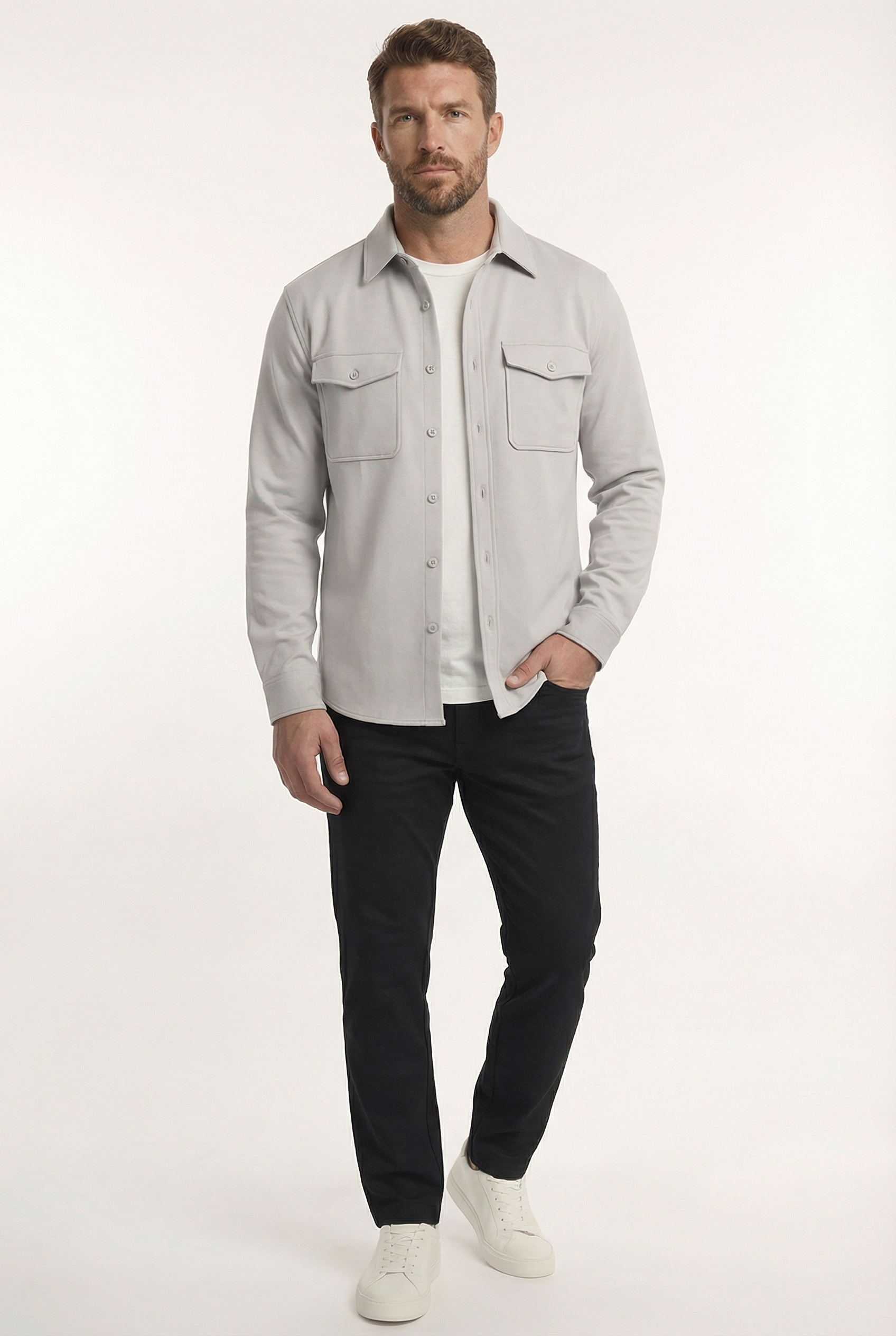 Men's Essential Button-Up Overshirt | Blackstone London