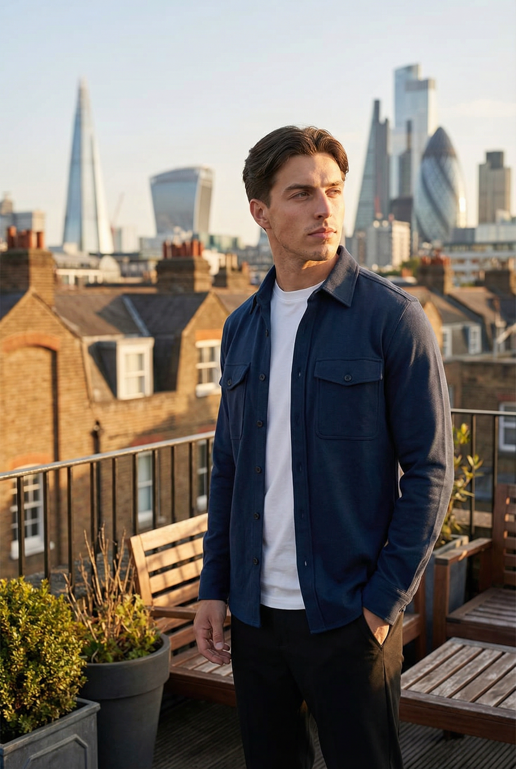 Men's Essential Button-Up Overshirt | Blackstone London