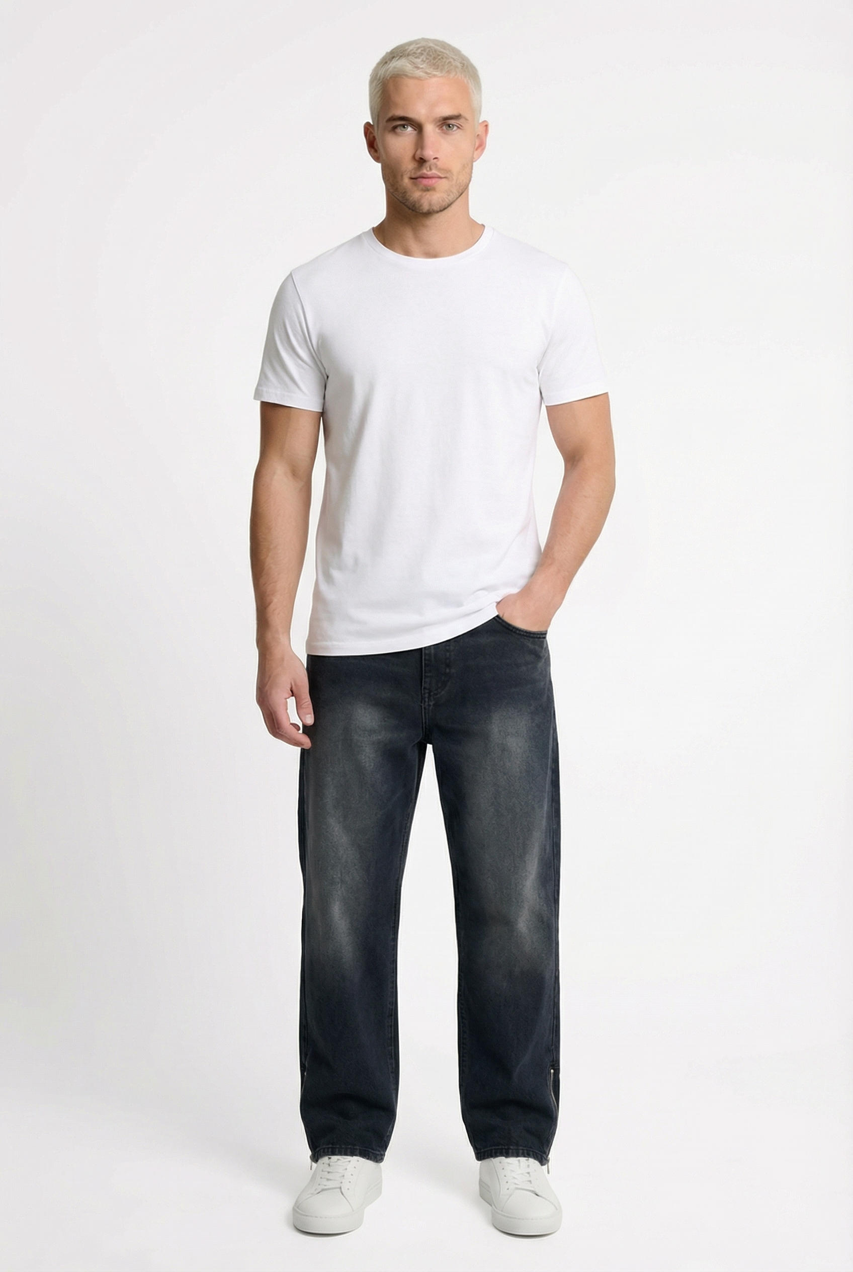 THE SLATE MENS WIDE LEG STRAIGHT JEANS