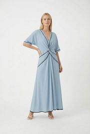 THE DIANA RELAXED V-NECK TWIST FRONT MAXI DRESS