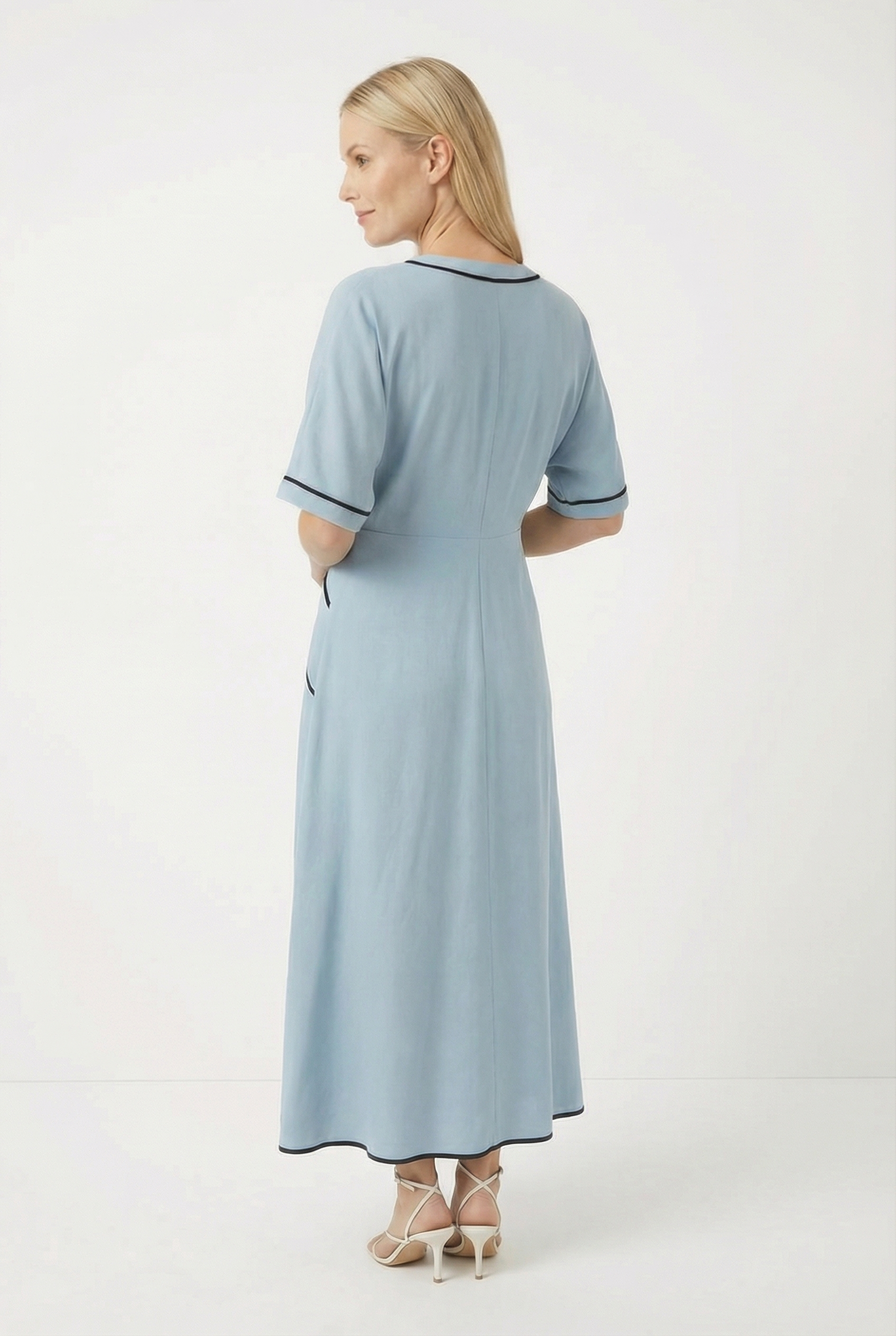 THE DIANA RELAXED V-NECK TWIST FRONT MAXI DRESS