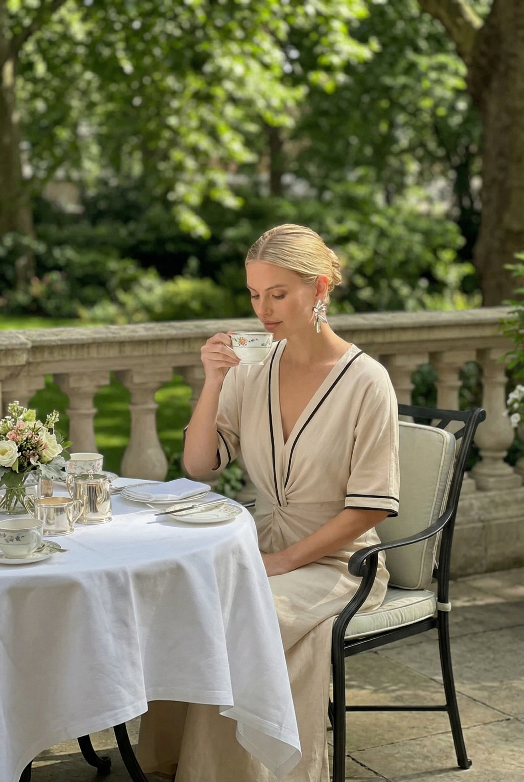 THE DIANA RELAXED V-NECK TWIST FRONT MAXI DRESS