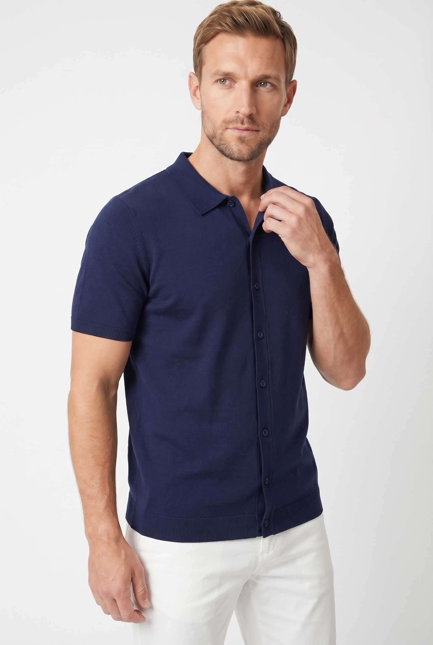 Men's Short Sleeve Knit Polo Shirt | Blackstone London