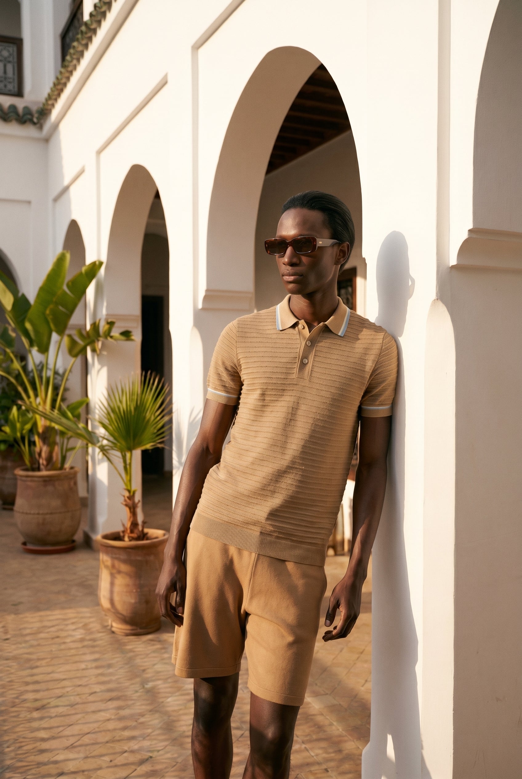 Men's Riviera Knit Rib Polo | Blackstone London