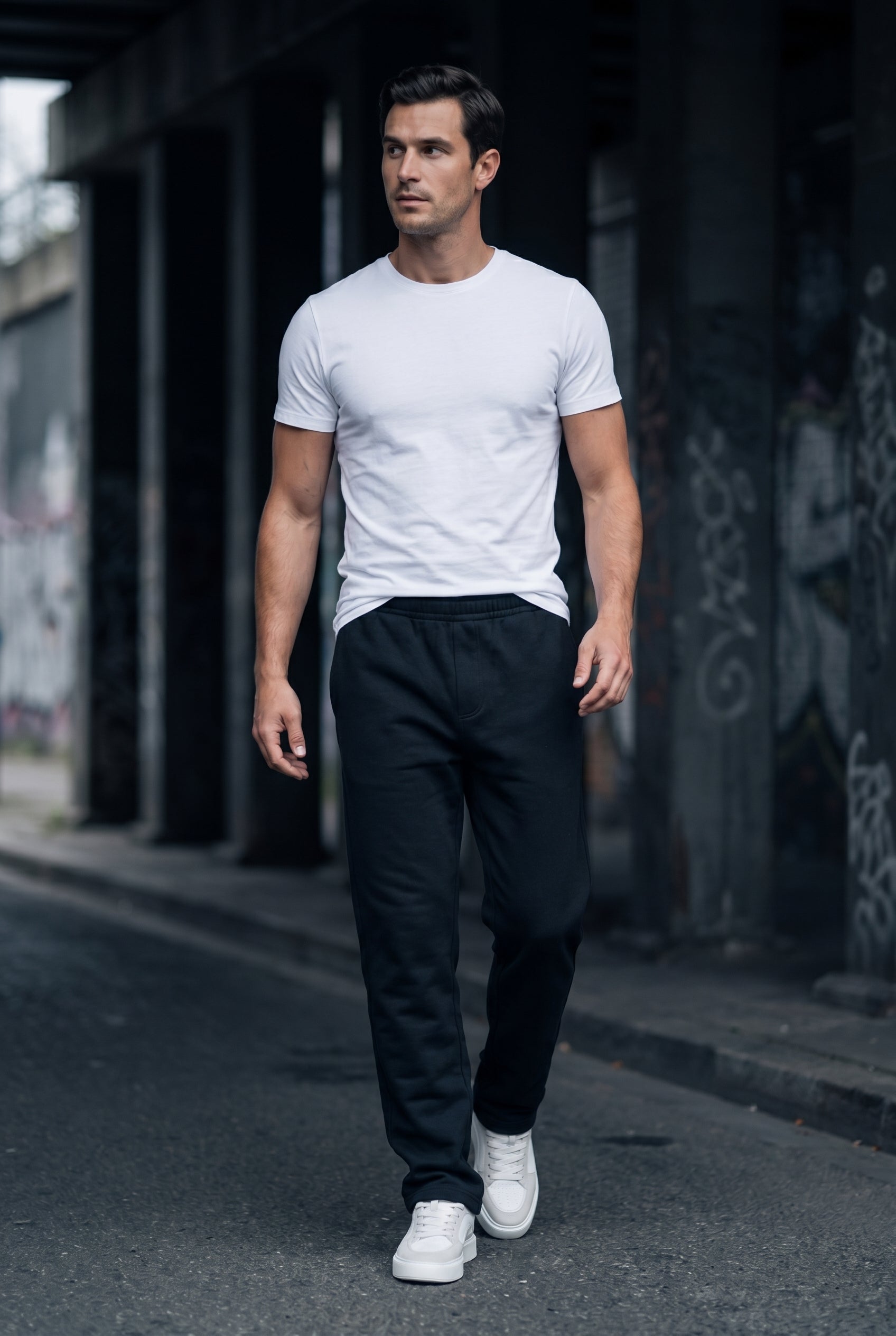 Men's Relaxed Fit Open Hem Joggers | Blackstone London