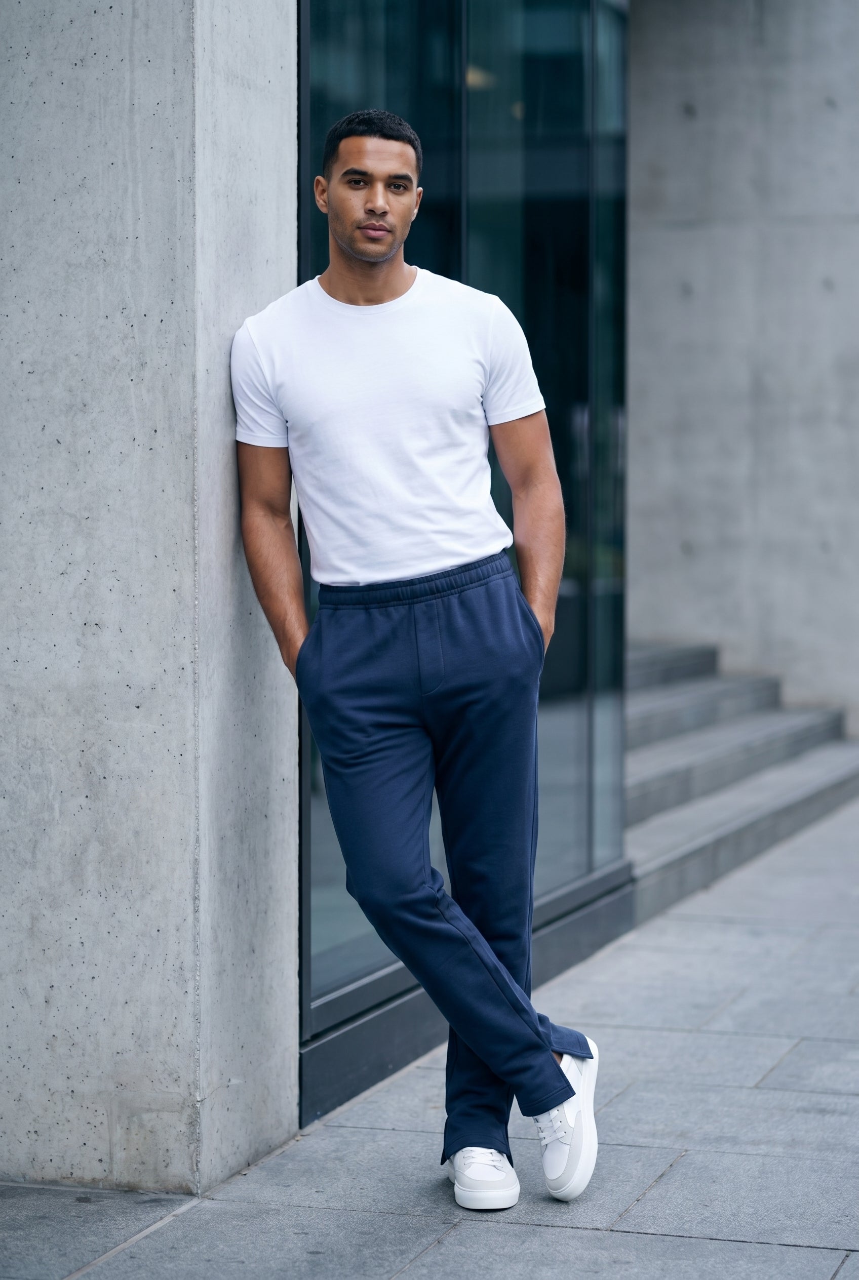 Men's Relaxed Fit Open Hem Joggers | Blackstone London