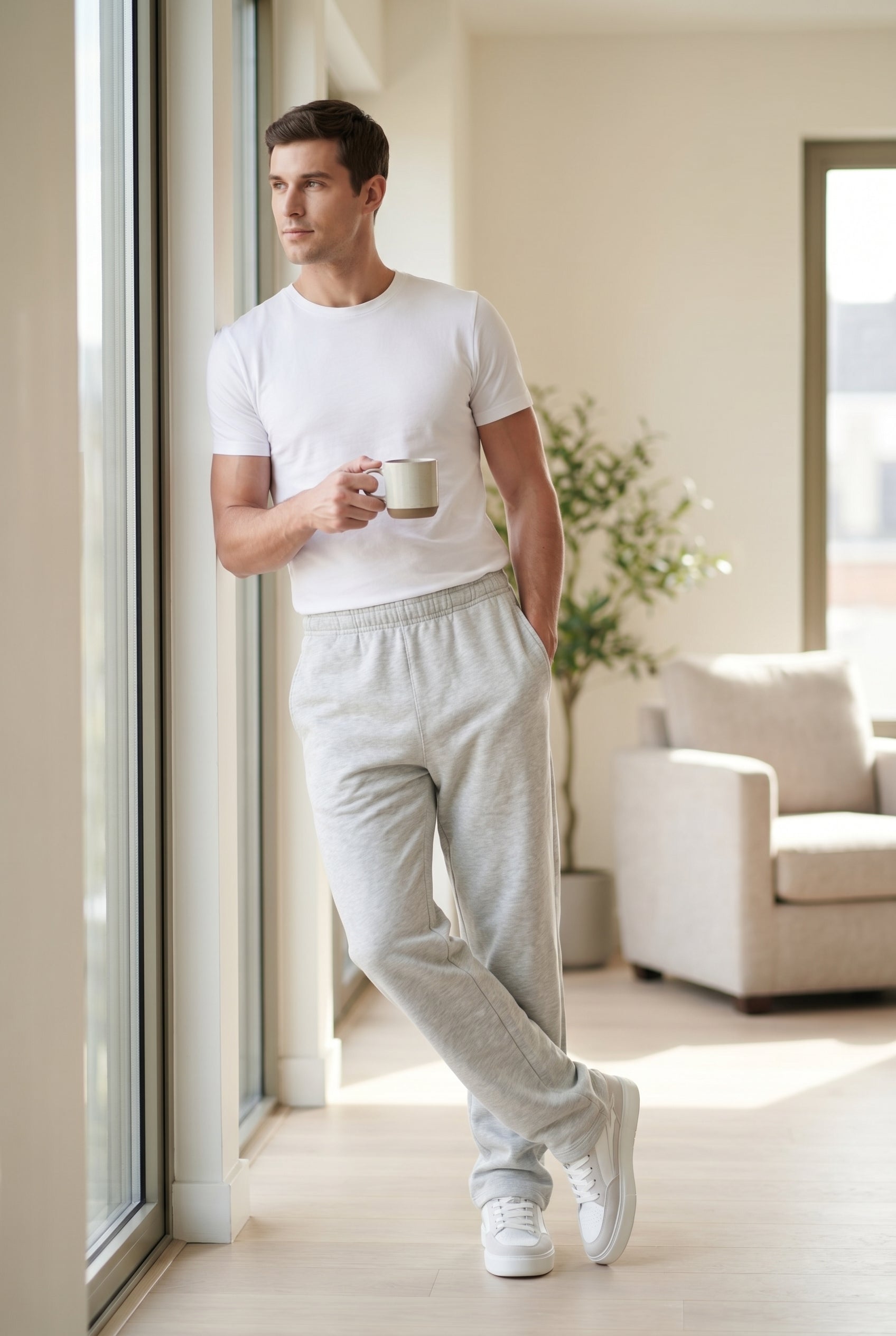Men's Relaxed Fit Open Hem Joggers | Blackstone London