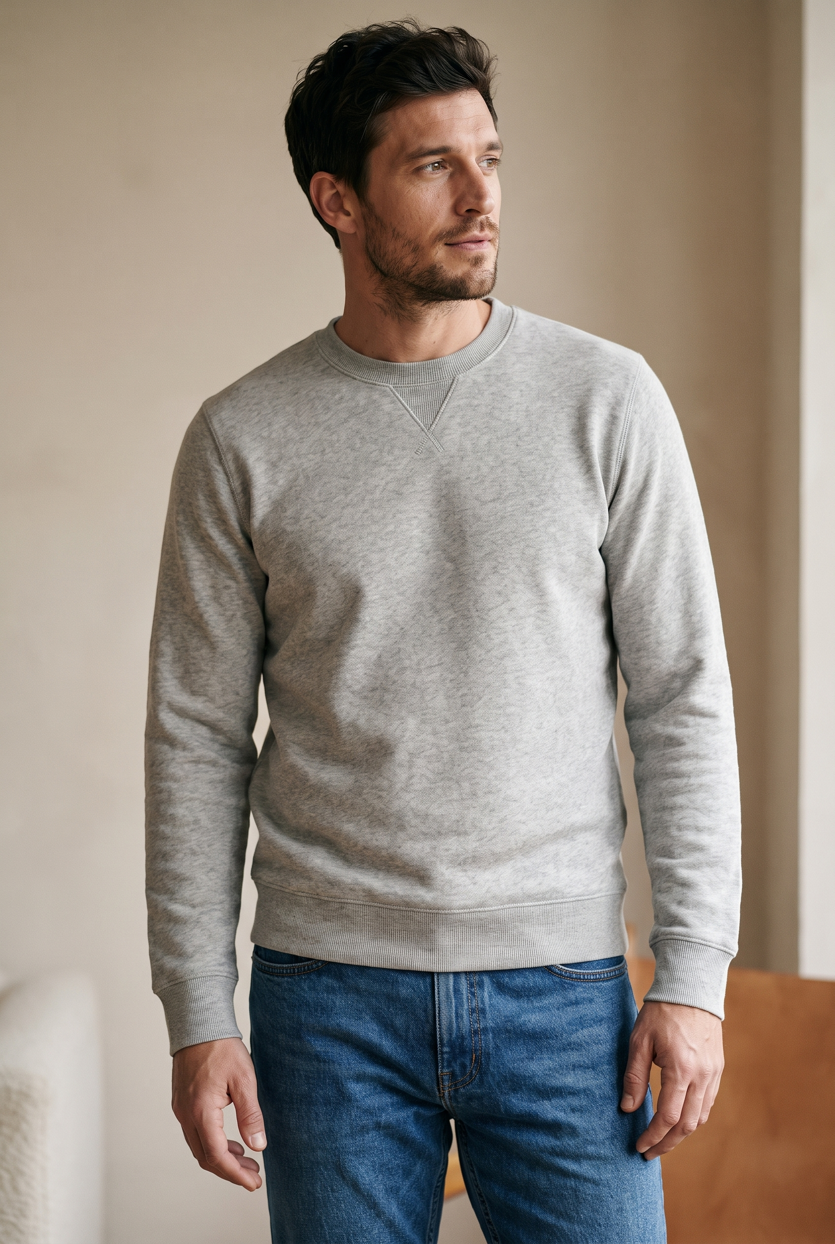 Men's Loopback Crewneck Sweatshirt | Blackstone London