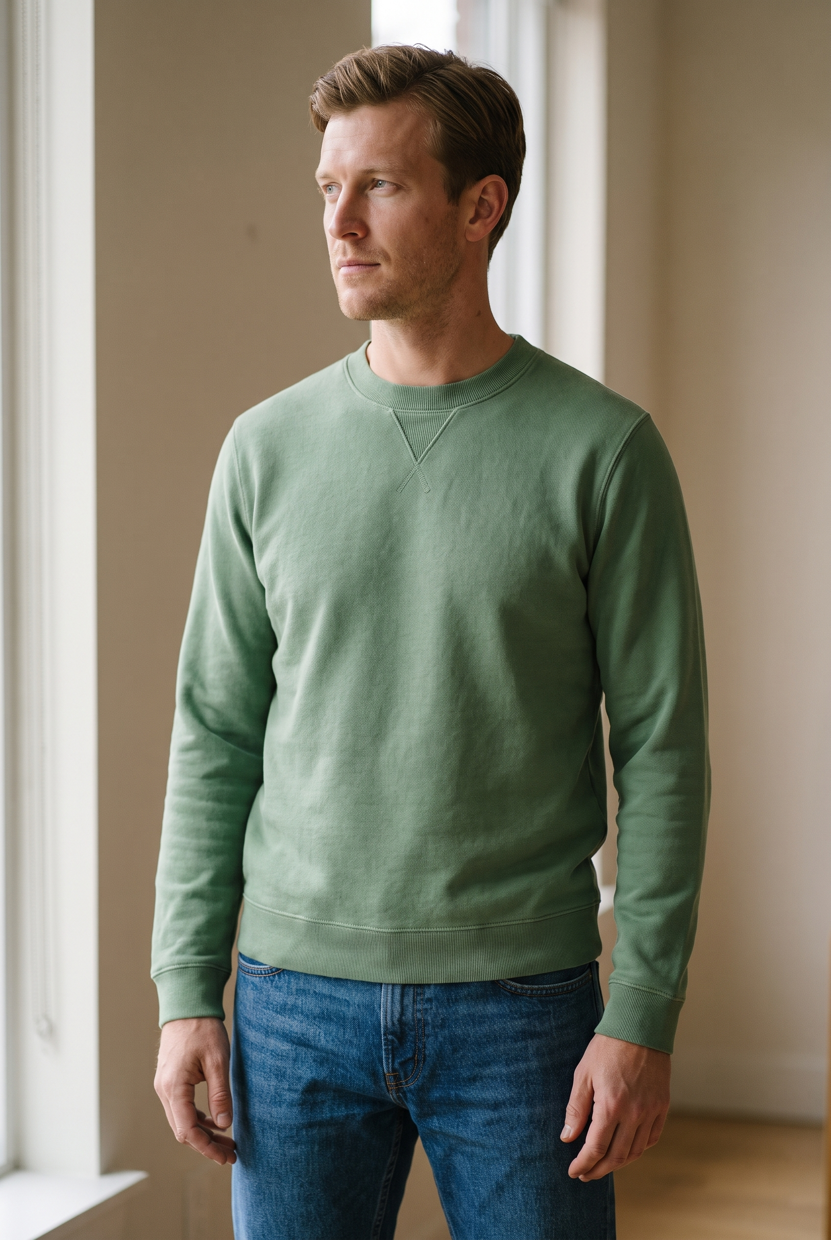 Men's Loopback Crewneck Sweatshirt | Blackstone London