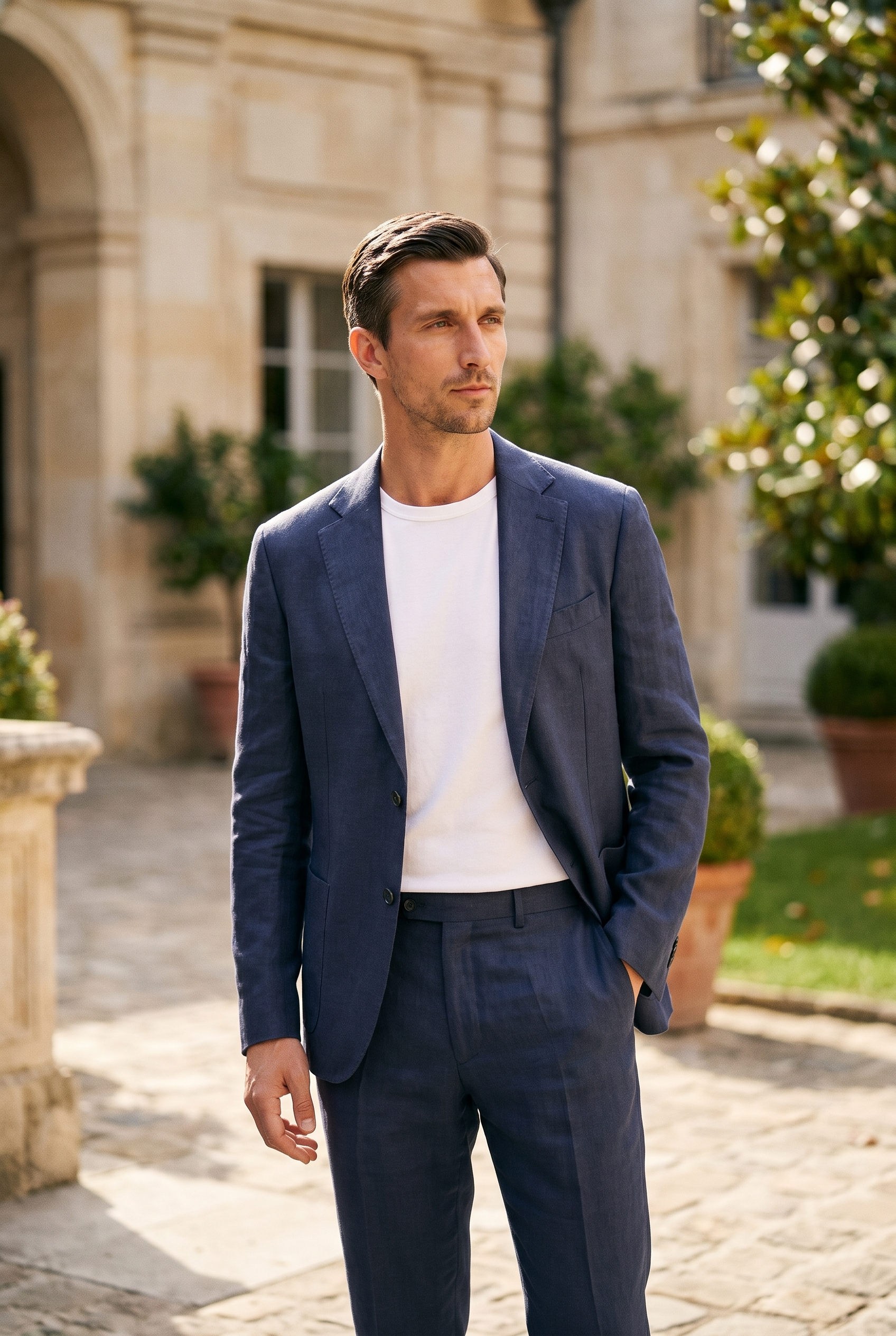 Men's Linen Tailored Blazer | Blackstone London