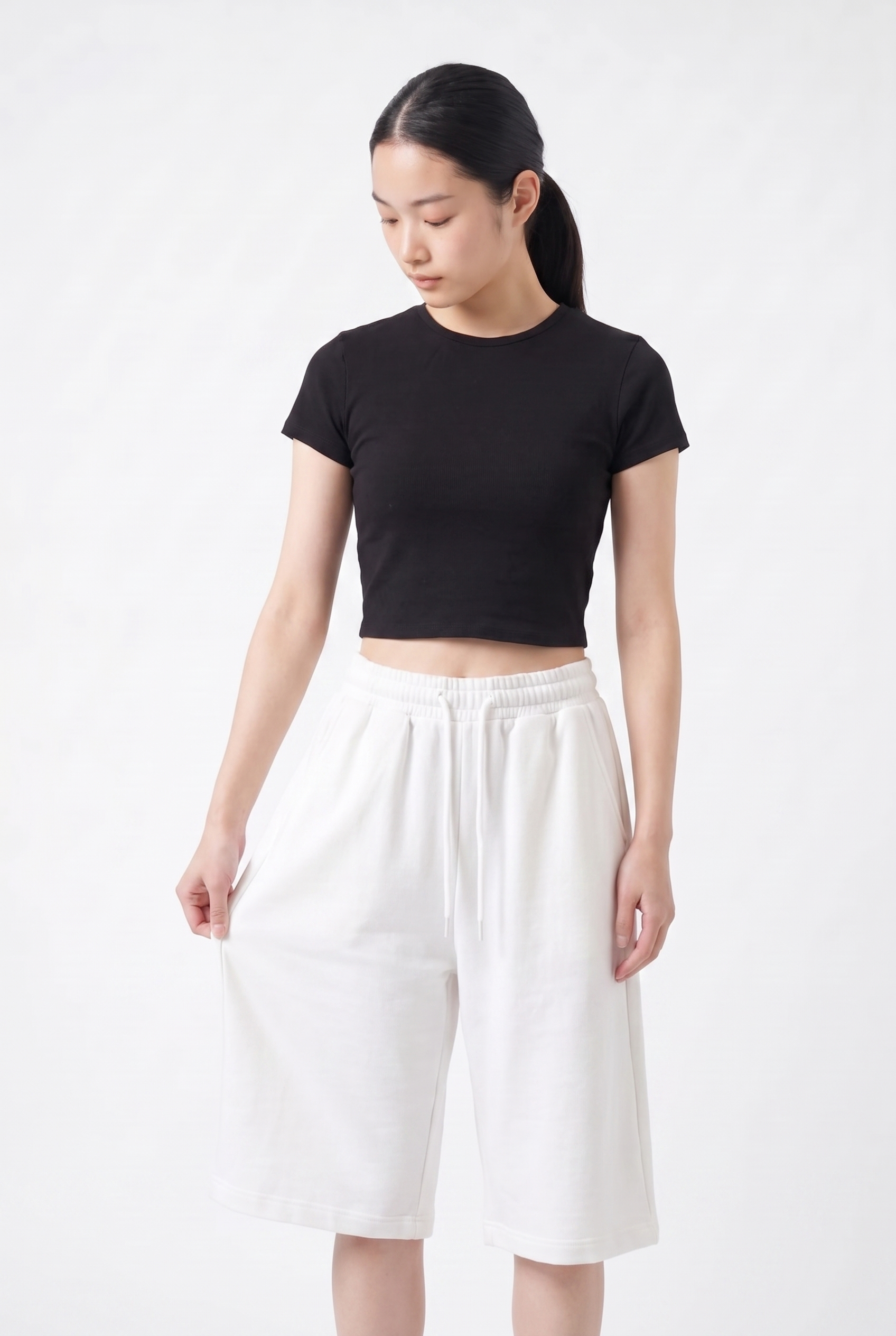 Women's Pleated Baggy Sweat Shorts | Blackstone London