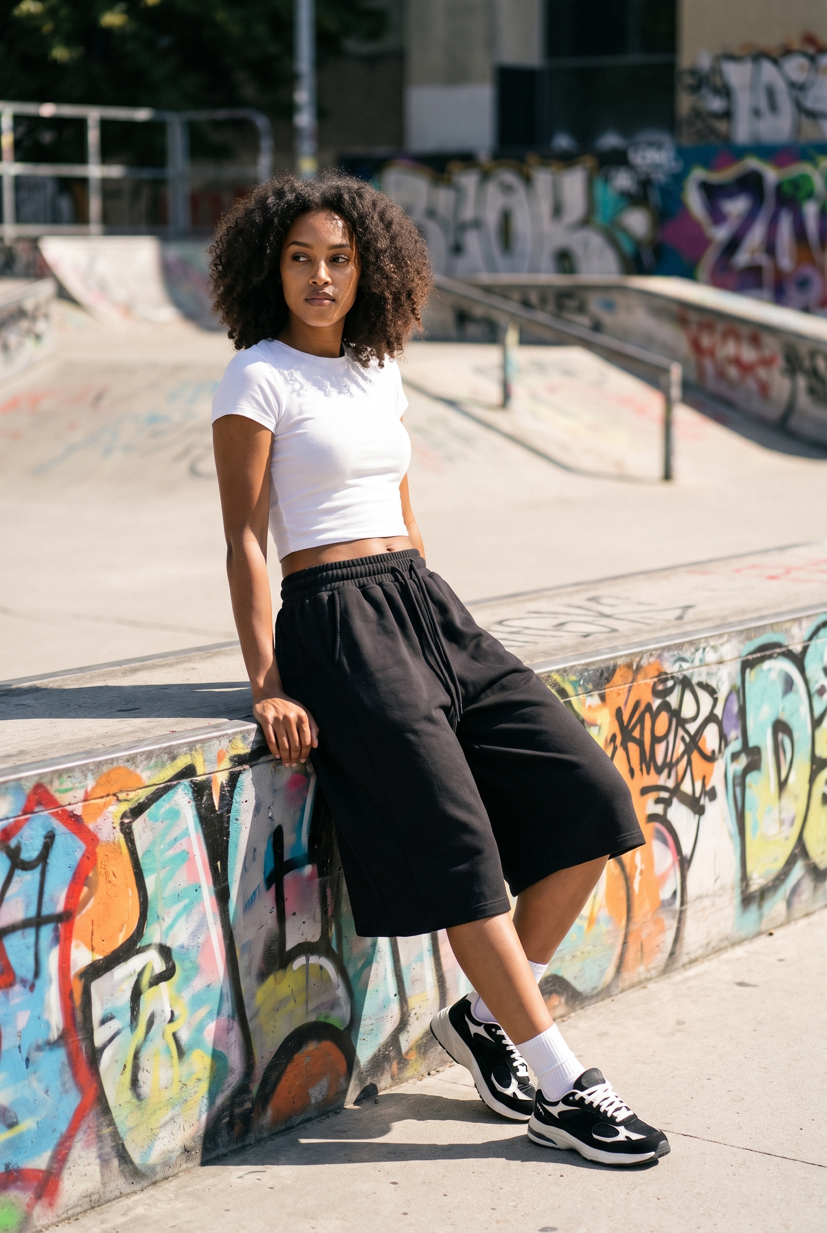 Women's Pleated Baggy Sweat Shorts | Blackstone London