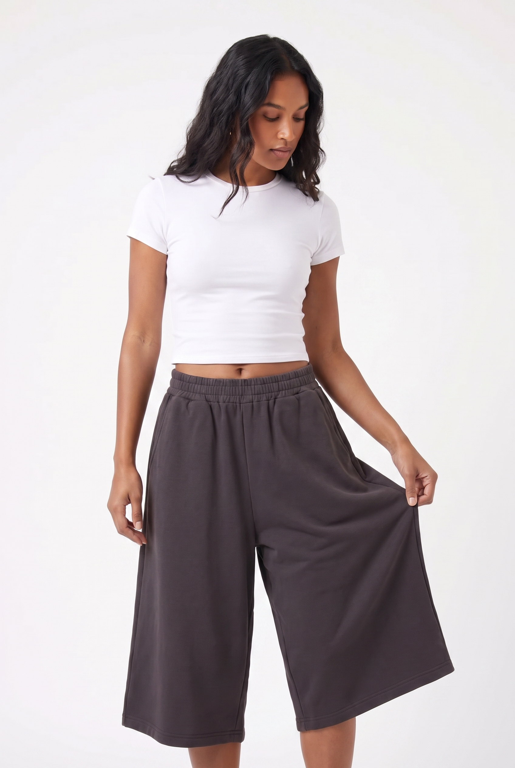 Women's Pleated Baggy Sweat Shorts | Blackstone London