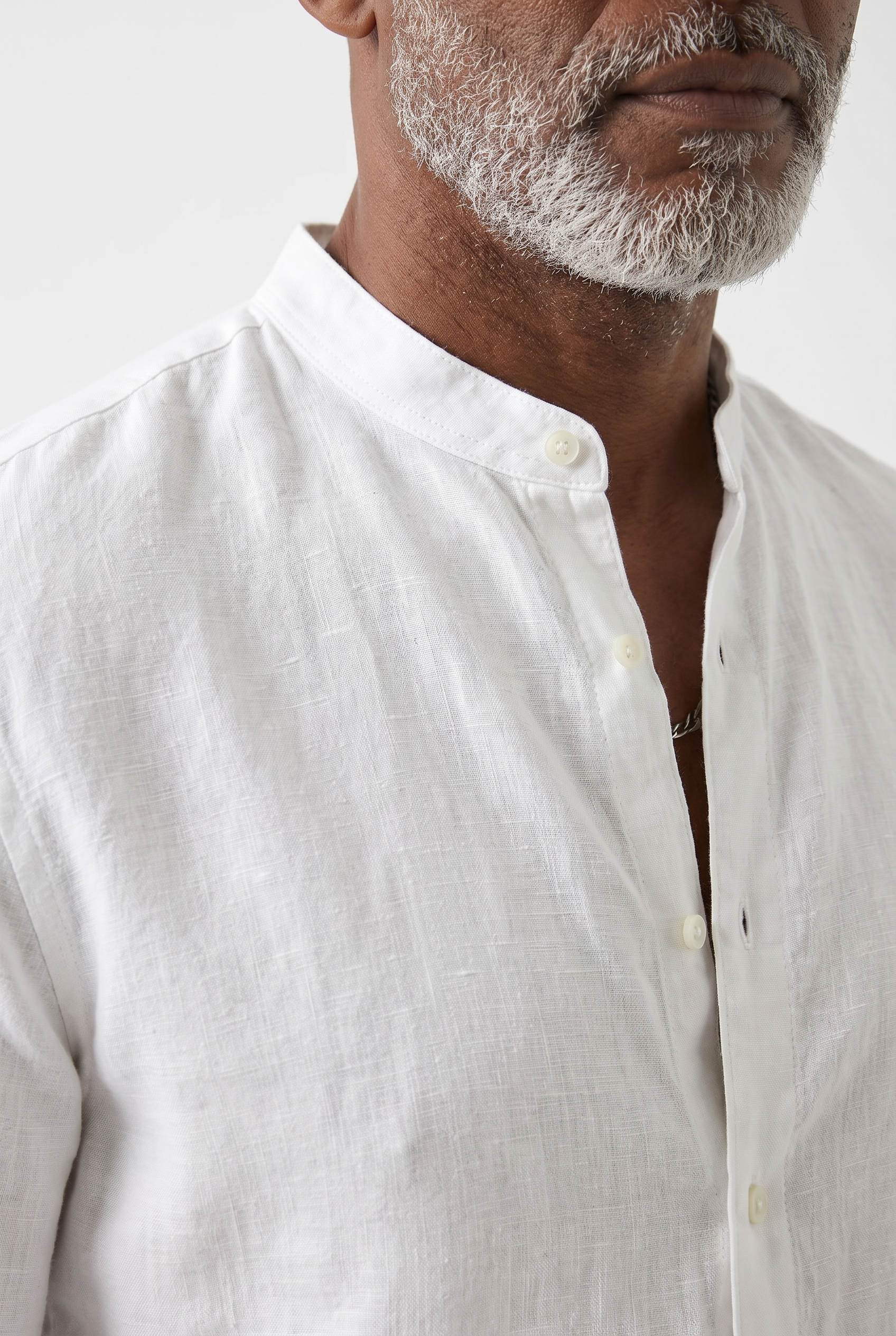 Men's Linen Mandarin Collar Shirt | Blackstone London