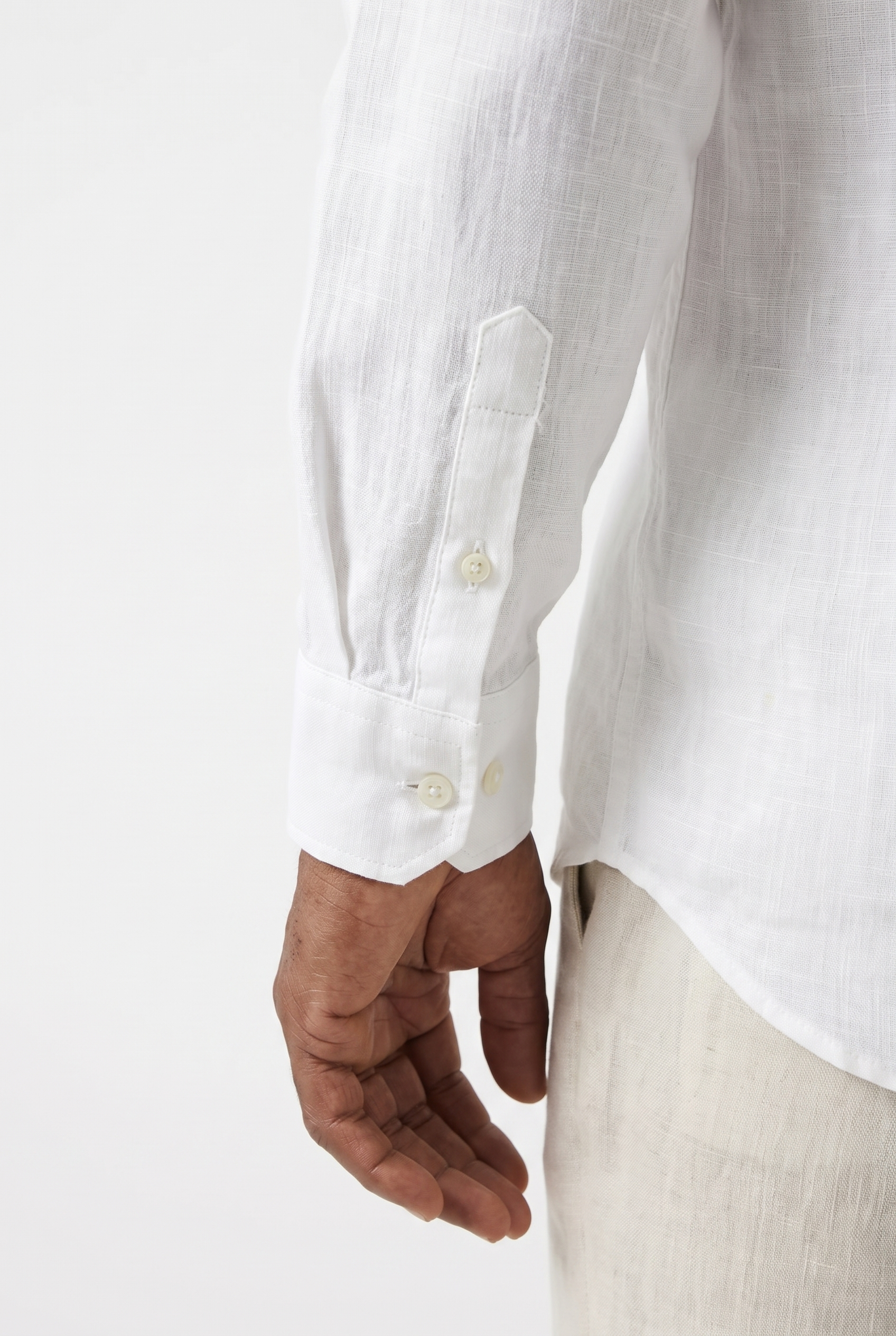 Men's Linen Mandarin Collar Shirt | Blackstone London