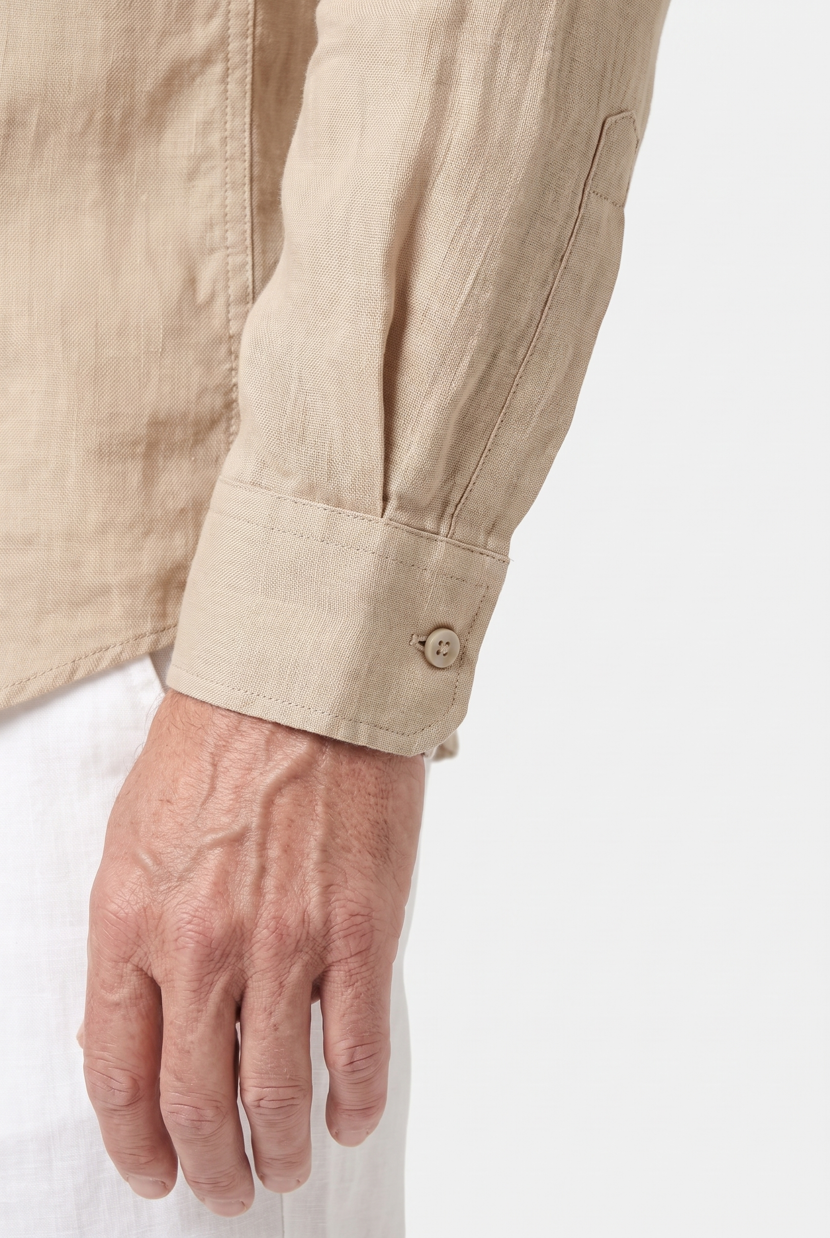 Men's Linen Mandarin Collar Shirt | Blackstone London