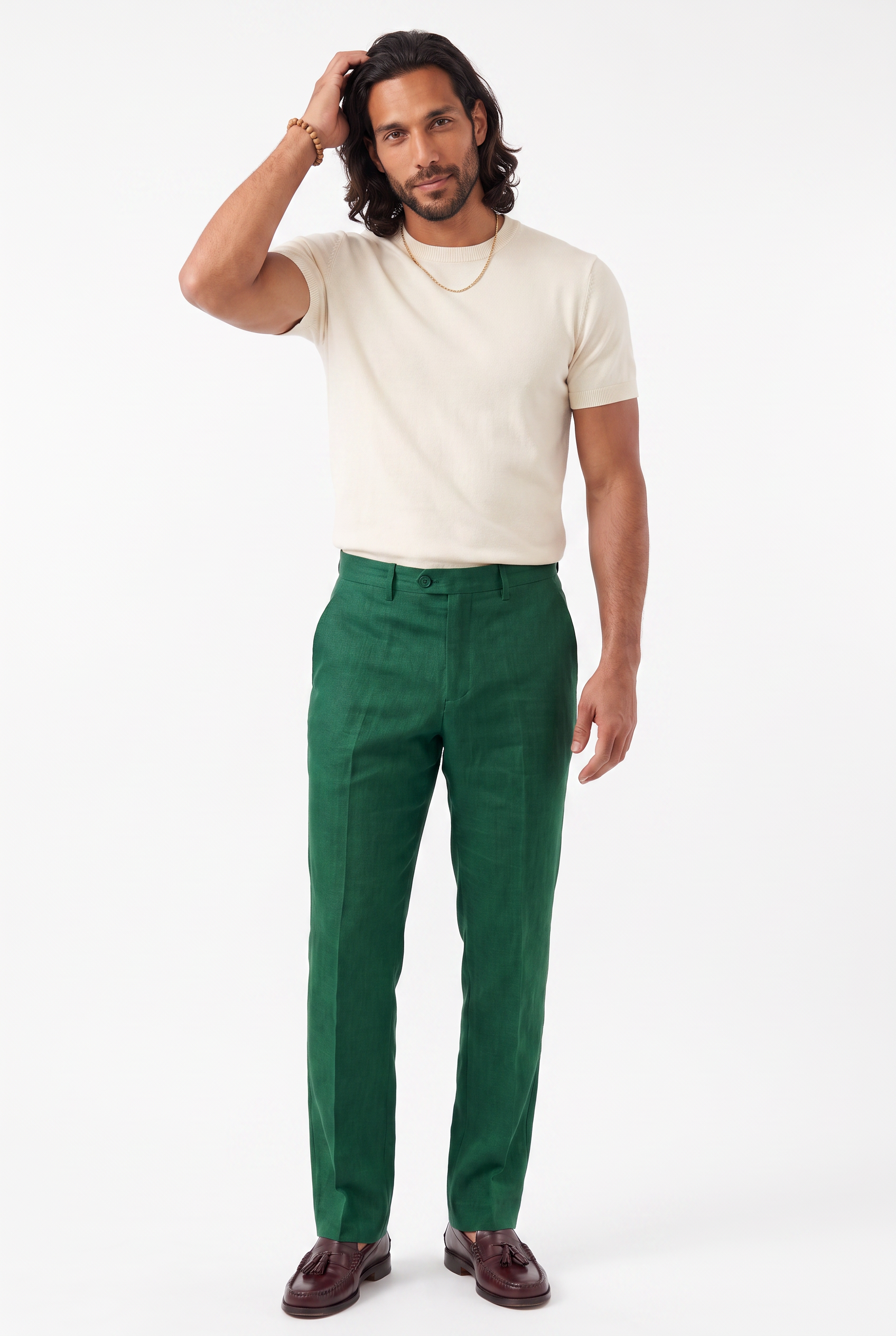 Men's Linen Tailored Trousers | Blackstone London