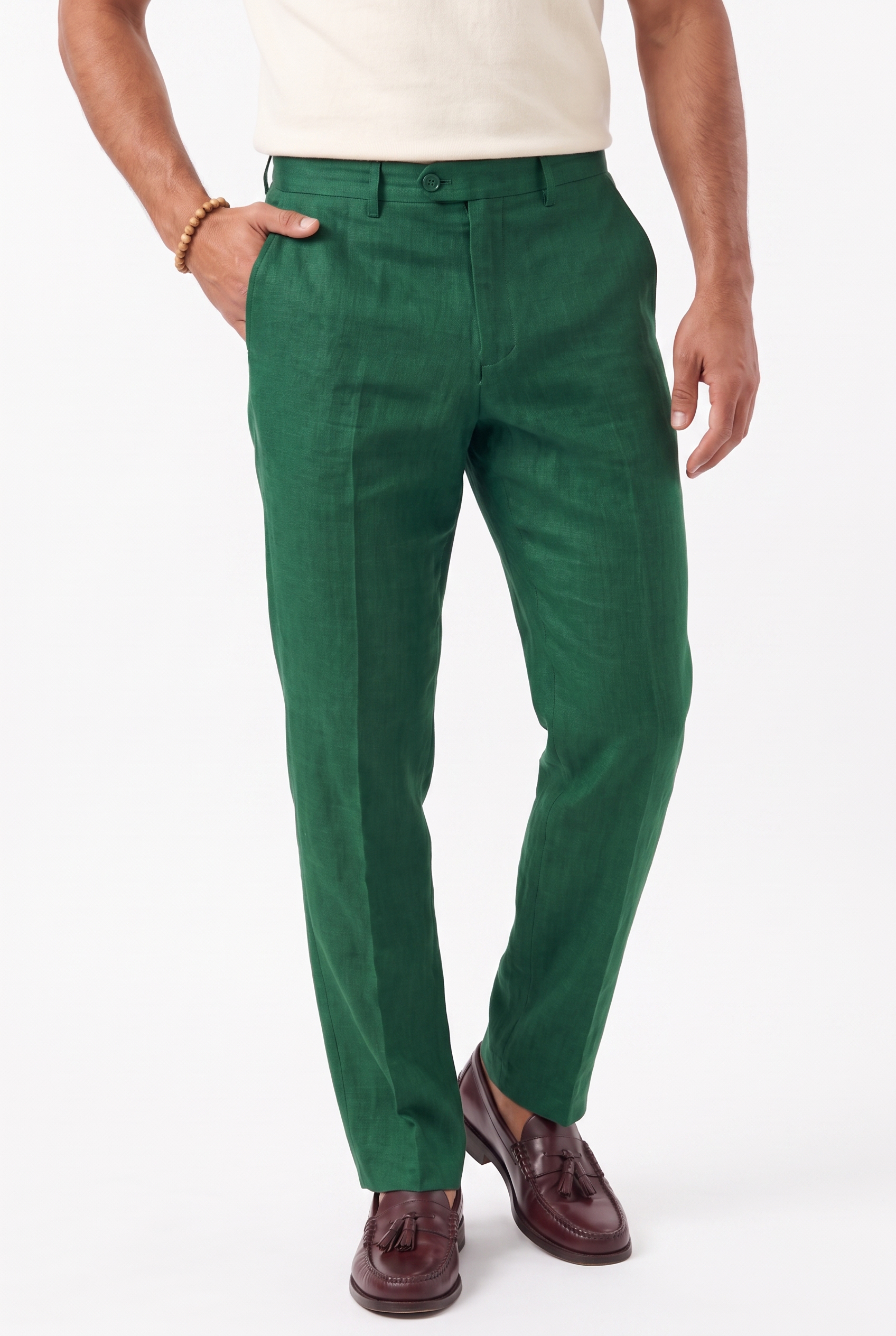 Men's Linen Tailored Trousers | Blackstone London
