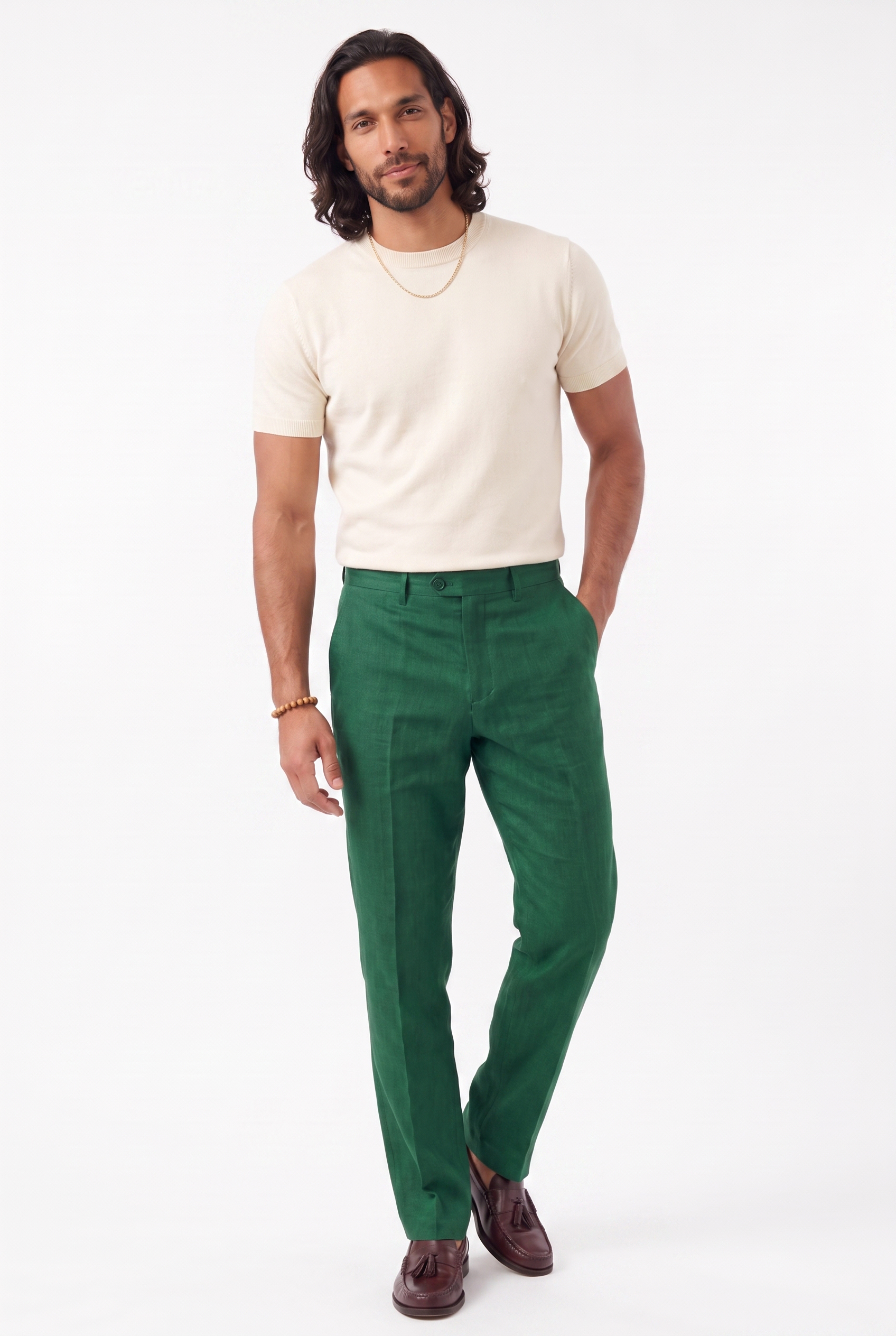 Men's Linen Tailored Trousers | Blackstone London