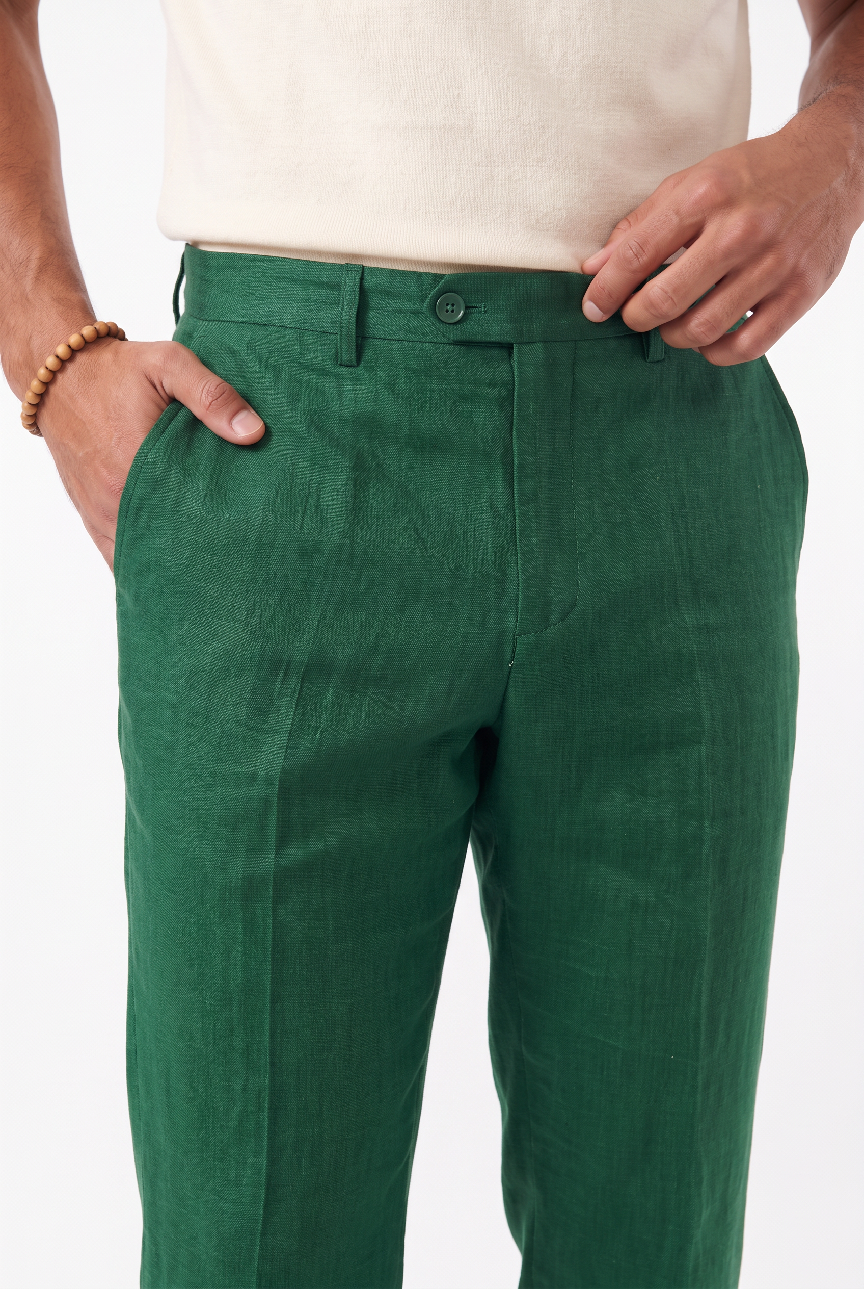Men's Linen Tailored Trousers | Blackstone London