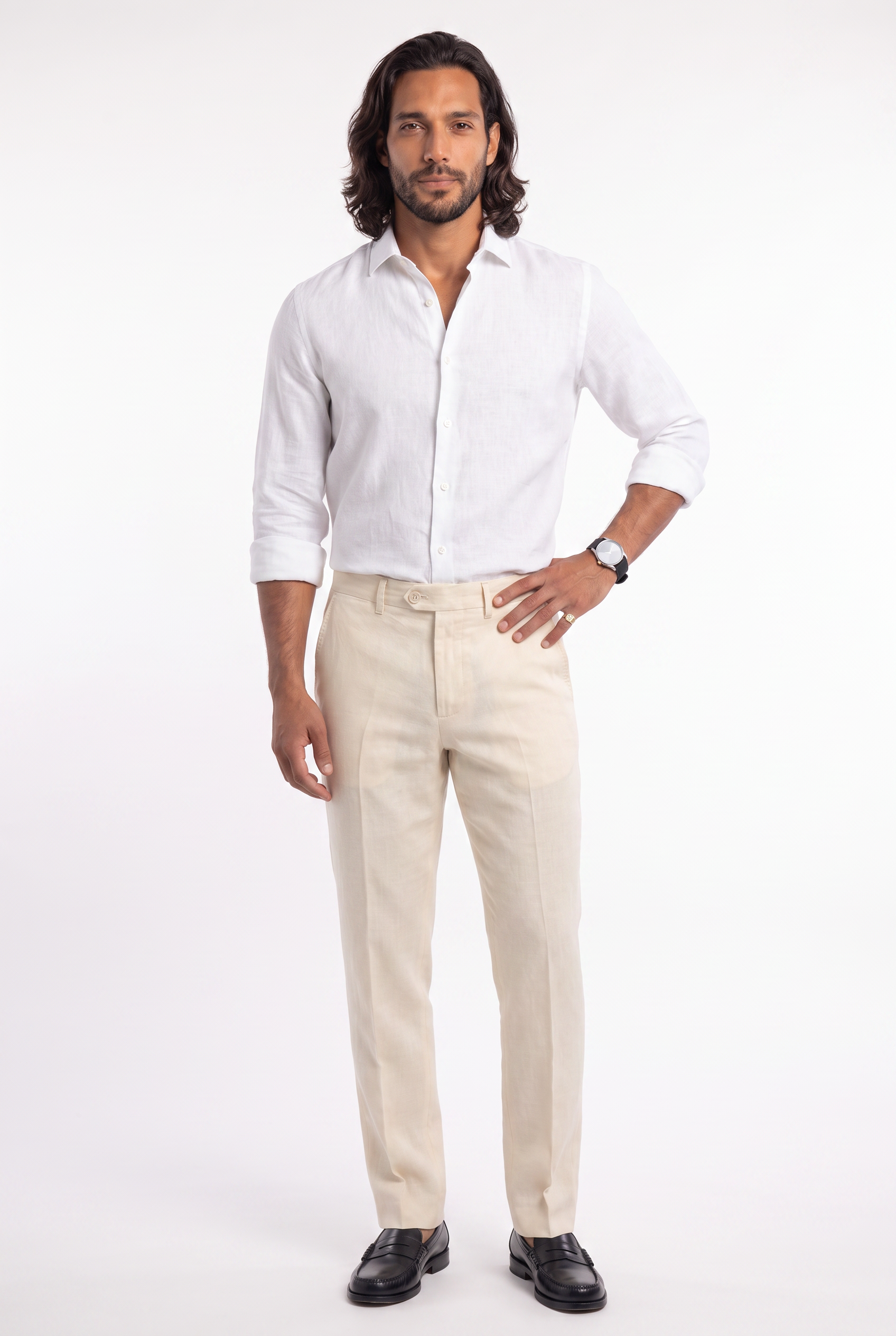 Men's Linen Tailored Trousers | Blackstone London
