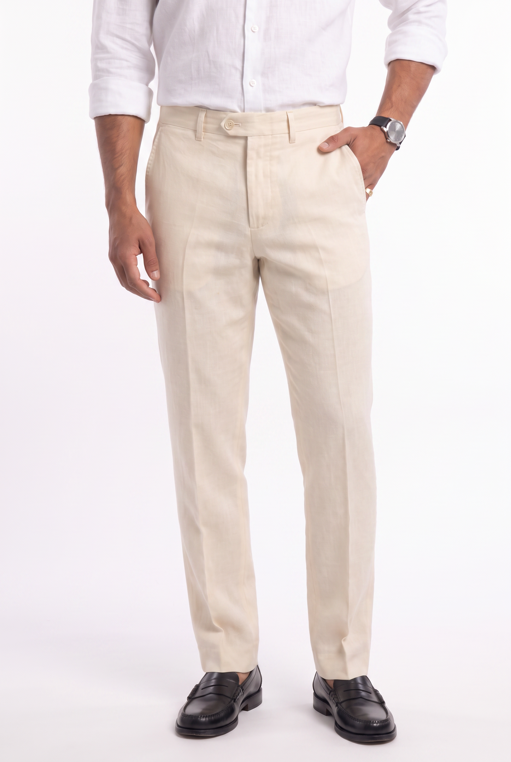 Men's Linen Tailored Trousers | Blackstone London