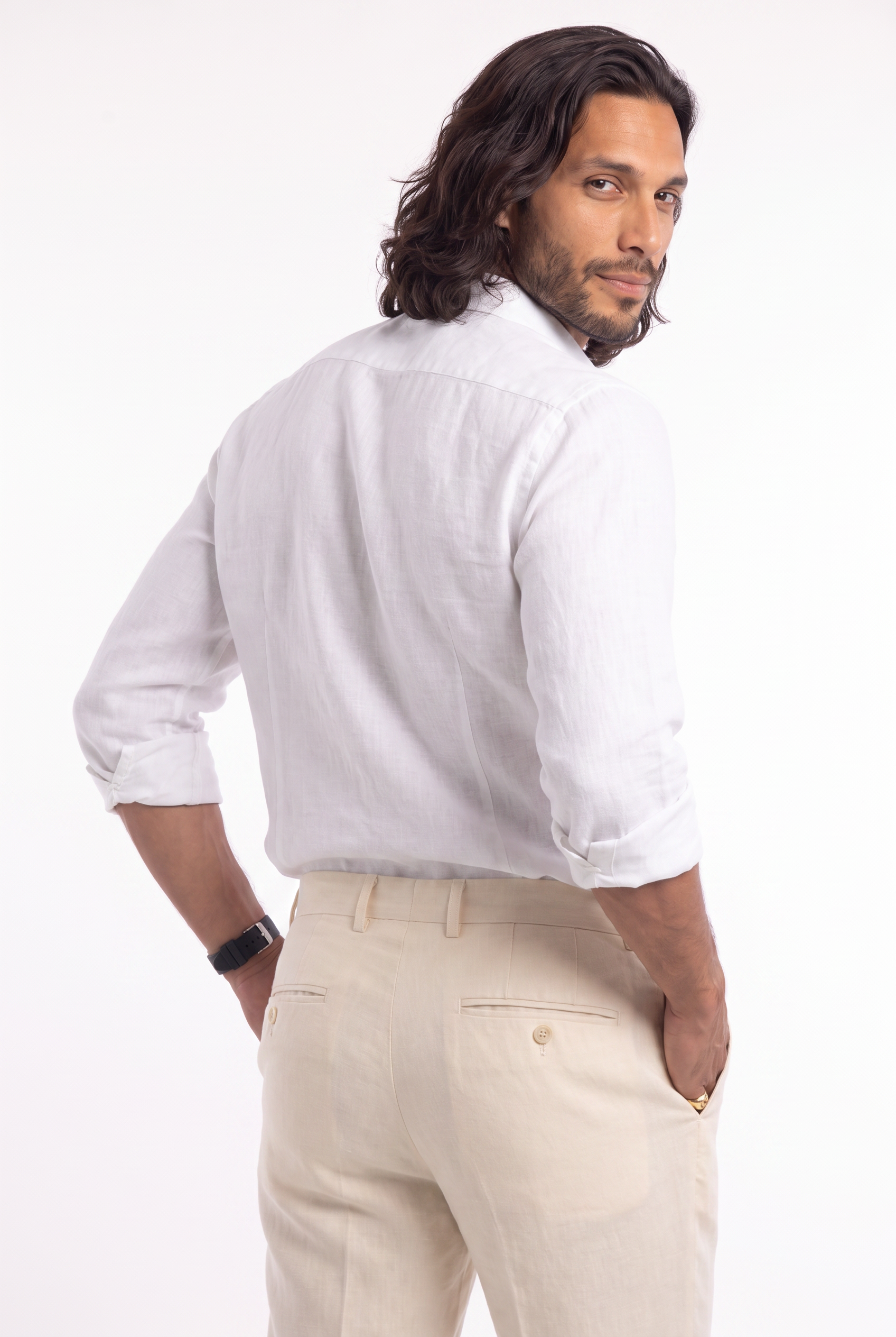 Men's Linen Tailored Trousers | Blackstone London